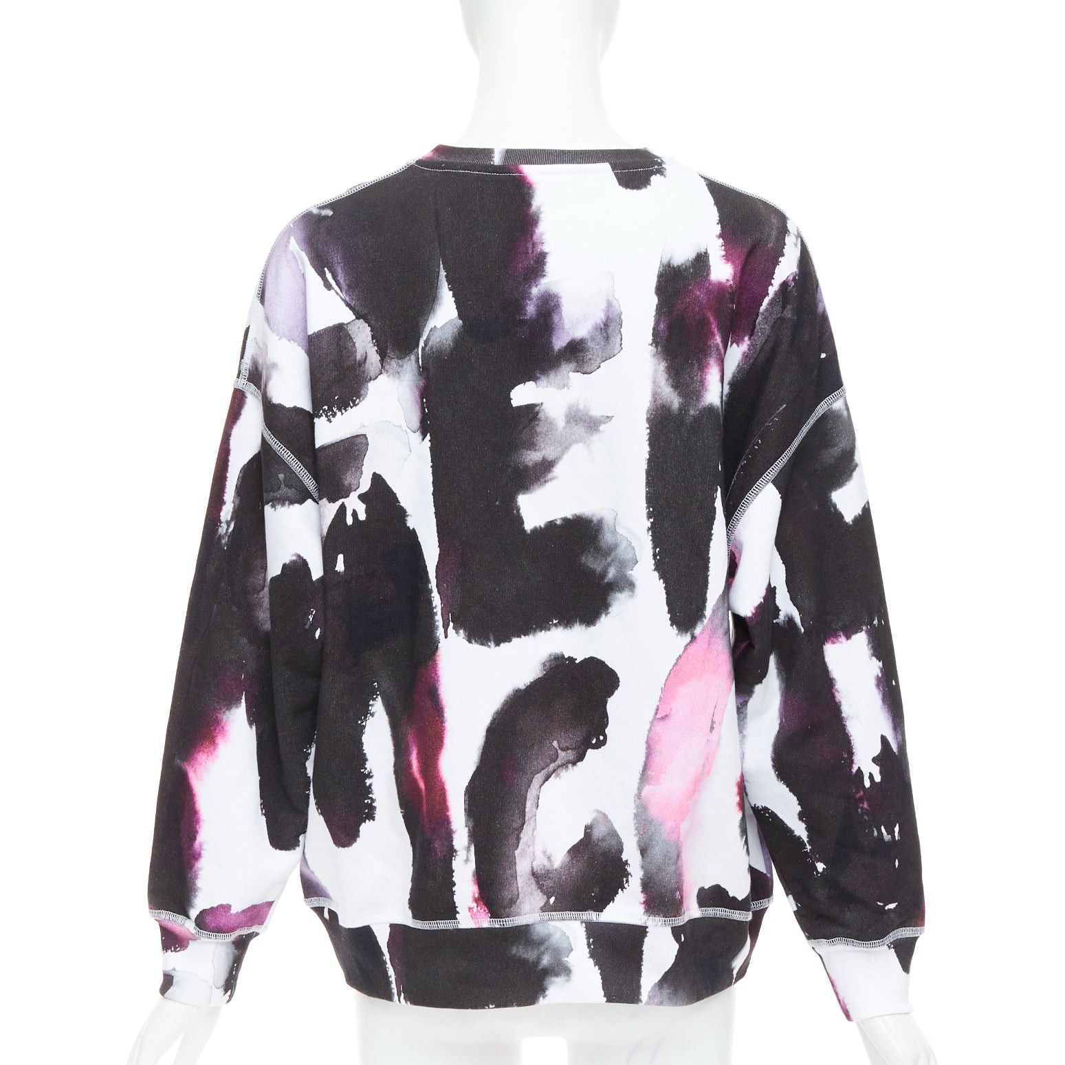 Alexander McQueen ALEXANDER MCQUEEN 2022 logo watercolor print long sleeve crew sweater IT38 XS Size XS / US 0-2 / IT 36-38 - 5 Thumbnail