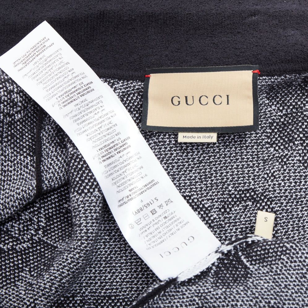 Gucci GUCCI 2024 black white cotton blend floral daisy knit polo cardigan S Size S / US 4 / IT 40 - 9 Thumbnail