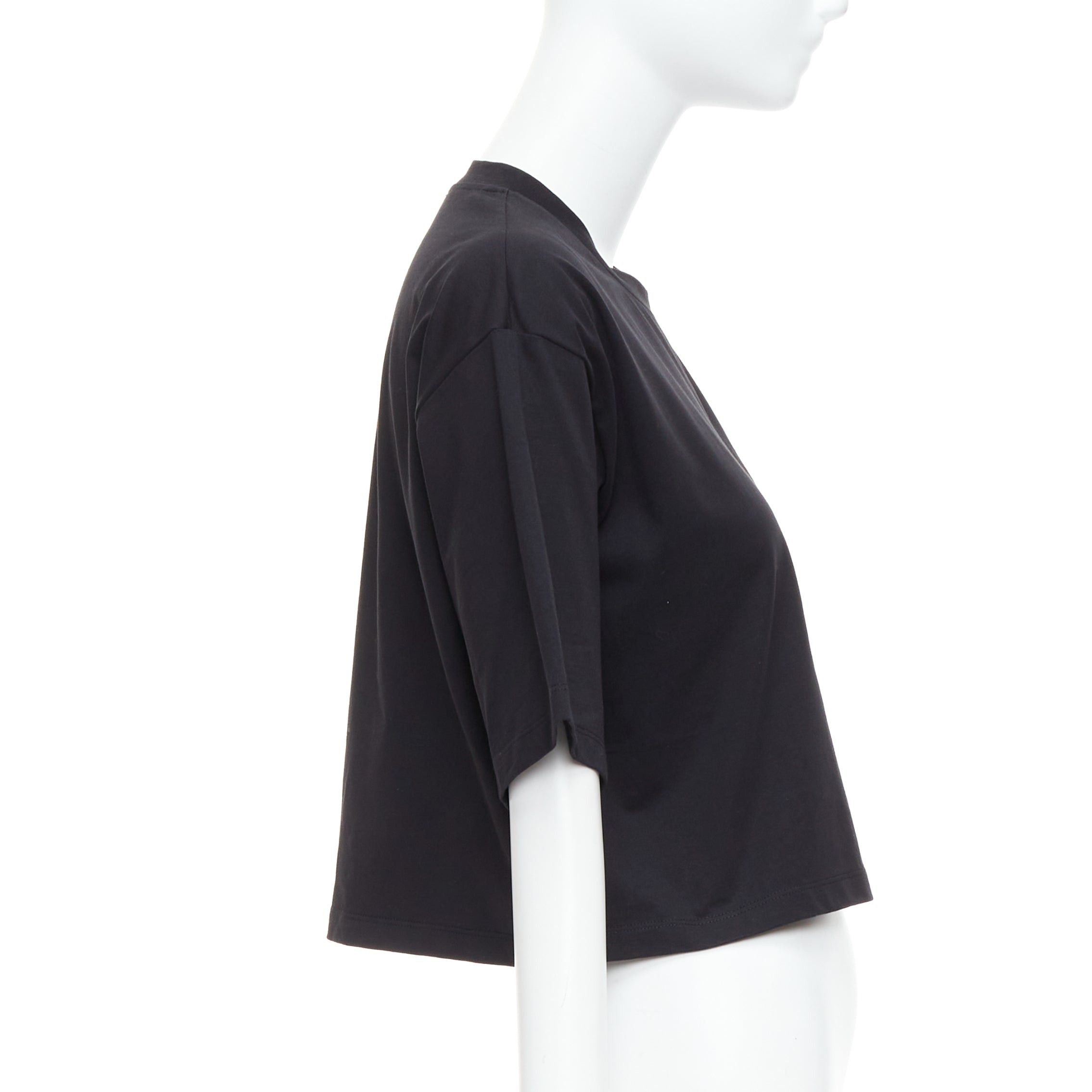 Balmain BALMAIN gold buttons chain embellished brooch black cotton crop tshirt XS Size S / US 4 / IT 40 - 4 Thumbnail