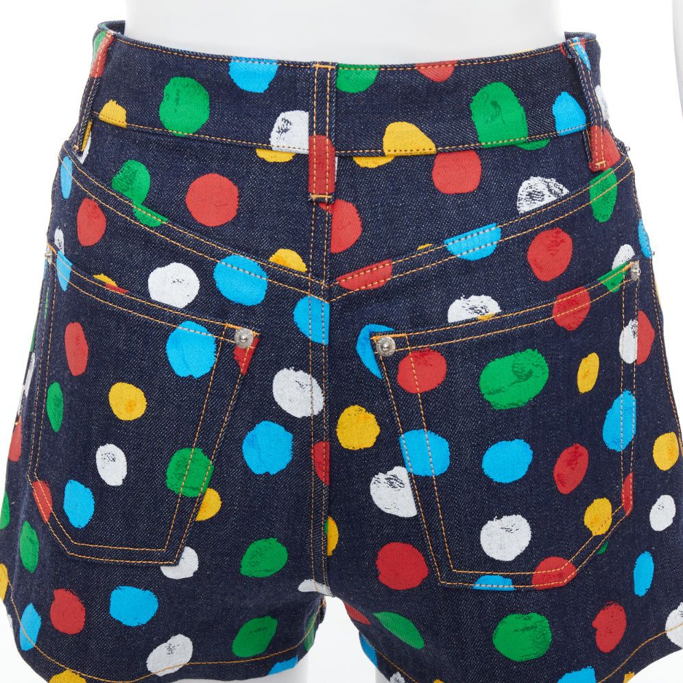 Louis Vuitton LOUIS VUITTON Yayoi Kusama Painted Dots logo patch denim shorts FR34 XS Size 26" / US 2 / IT 38 - 7 Thumbnail