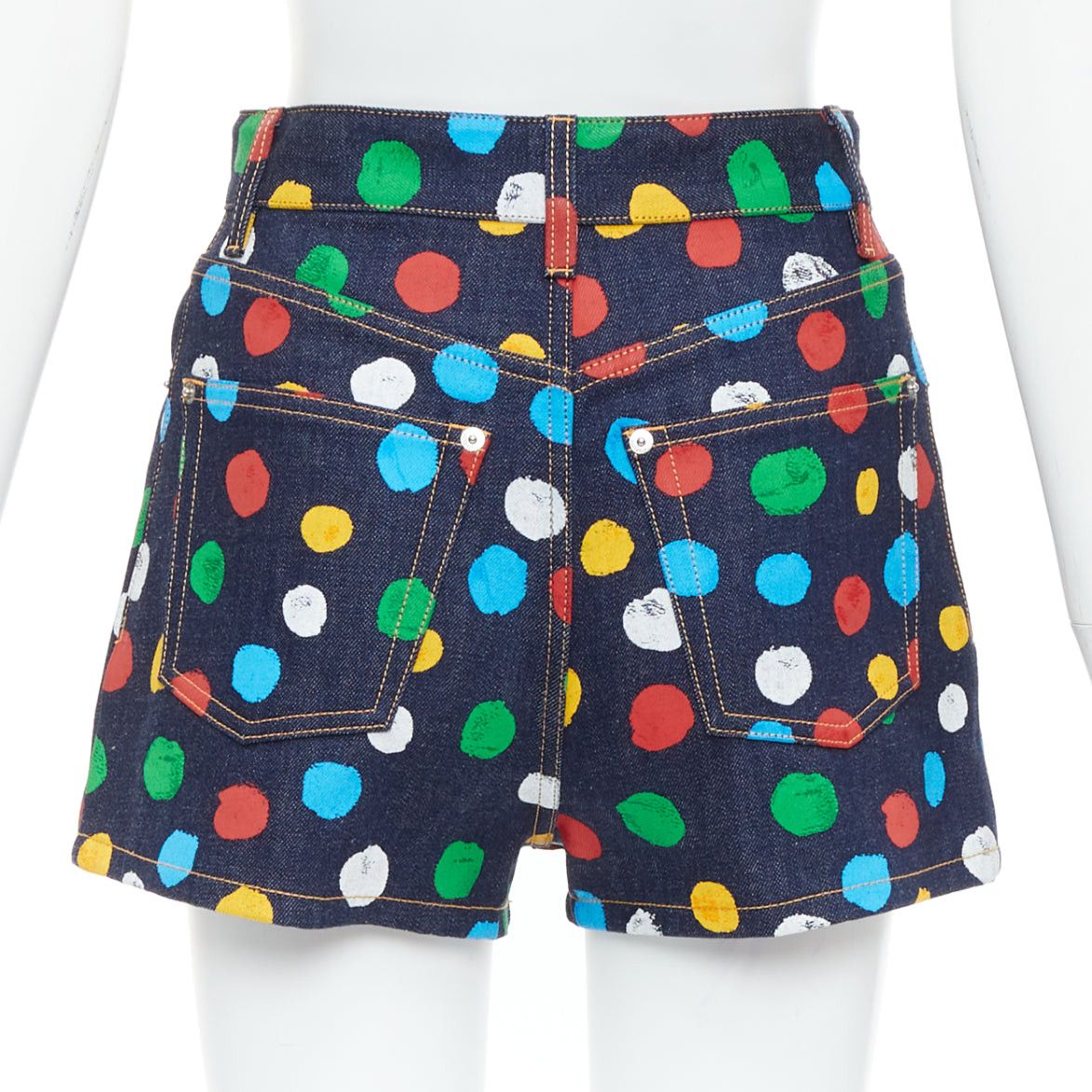 Louis Vuitton LOUIS VUITTON Yayoi Kusama Painted Dots logo patch denim shorts FR34 XS Size 26" / US 2 / IT 38 - 5 Thumbnail