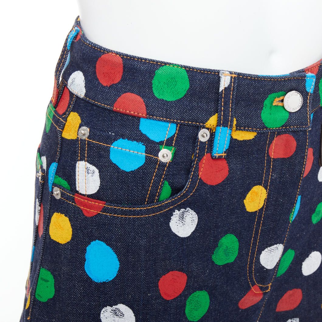 Louis Vuitton LOUIS VUITTON Yayoi Kusama Painted Dots logo patch denim shorts FR34 XS Size 26" / US 2 / IT 38 - 8 Thumbnail