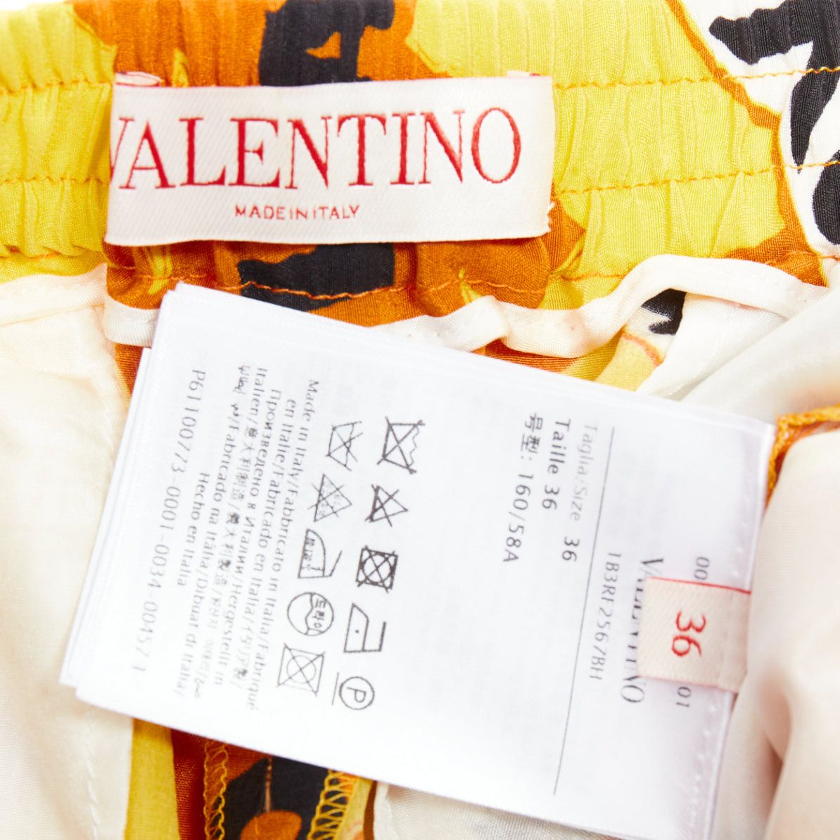 Valentino VALENTINO 2022 100% silk crepe yellow bandana print wide shorts IT36 XXS Size 25" / US 0 / IT 36 - 8 Thumbnail