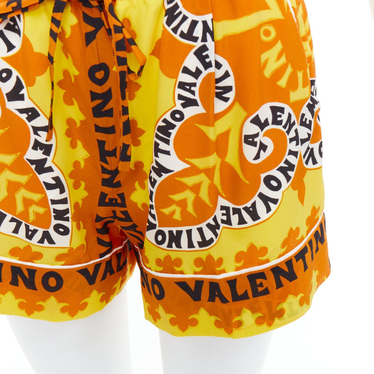 Valentino VALENTINO 2022 100% silk crepe yellow bandana print wide shorts IT36 XXS Size 25" / US 0 / IT 36 - 2 Thumbnail