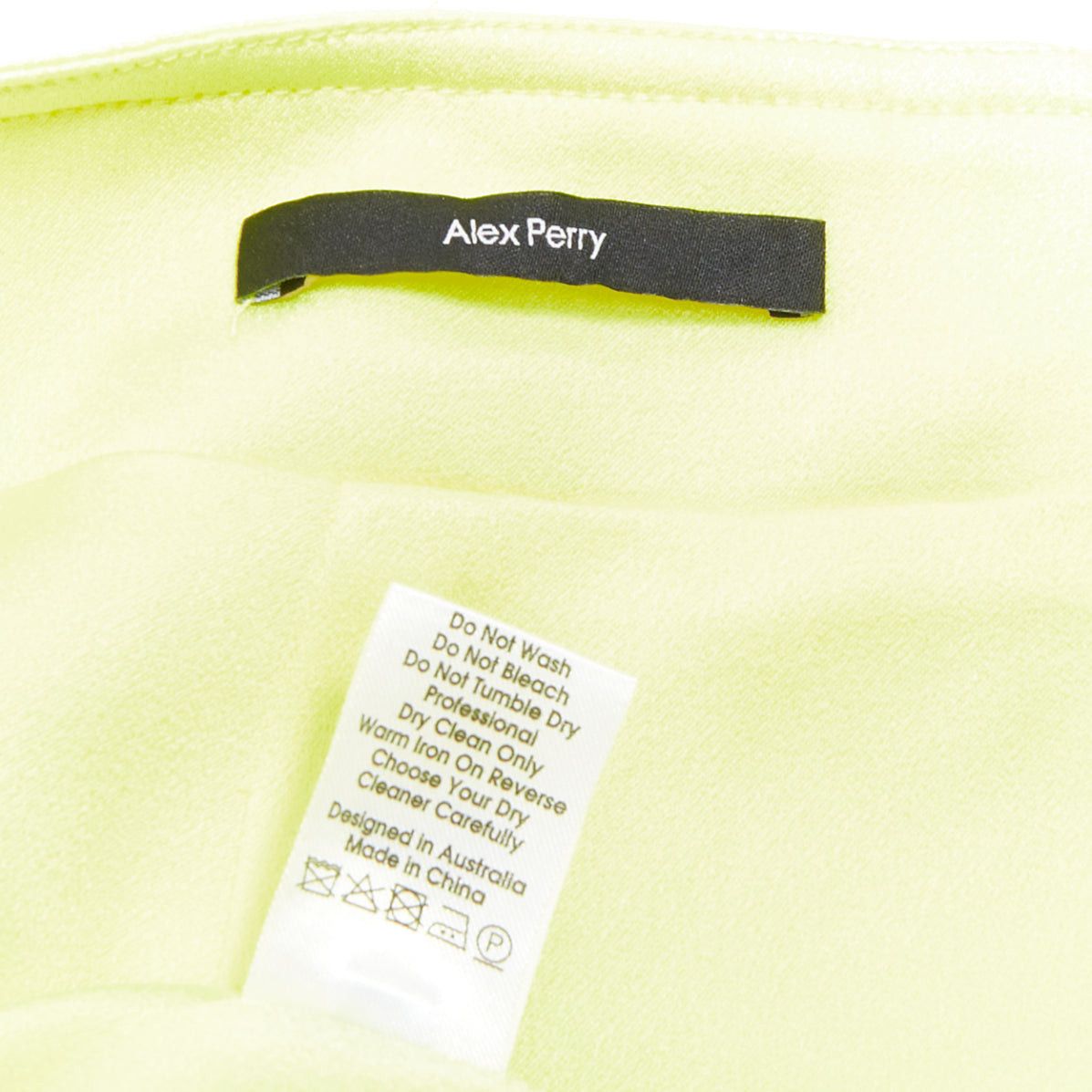 Alex Perry ALEX PERRY Spence neon yellow satin lace up rounded mini skirt UK6 XS Size 26" / US 2 / IT 38 - 8 Thumbnail