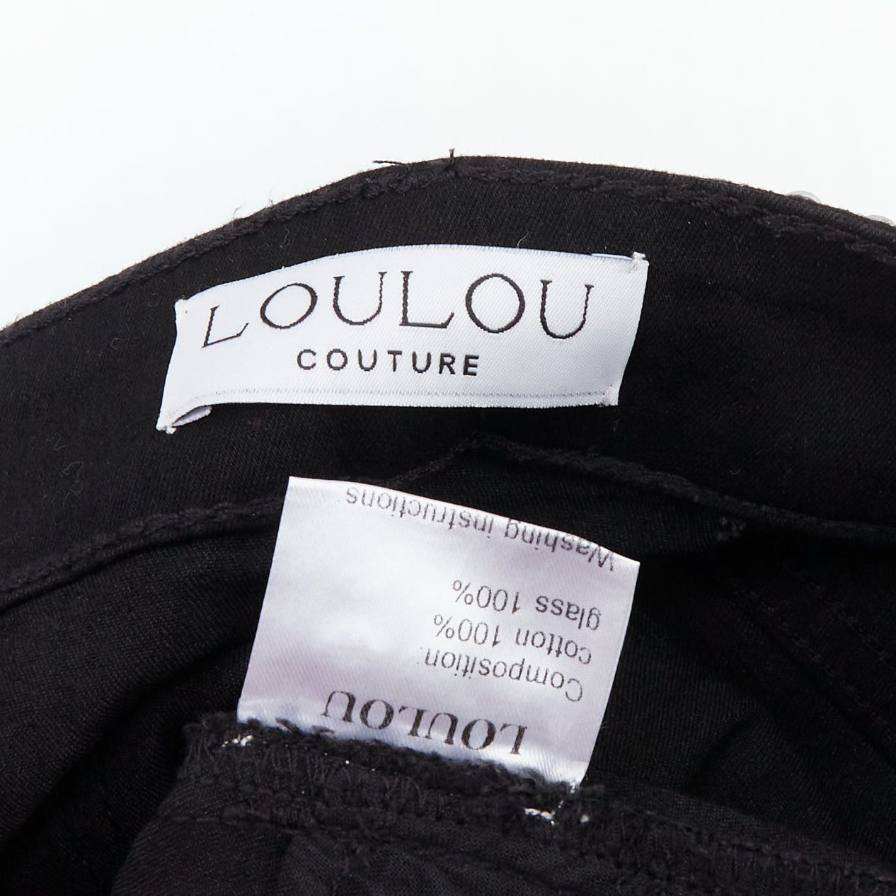 Other LOU LOU COUTURE black clear glass crystal encrusted cotton high waiste shorts XS Size 26" / US 2 / IT 38 - 6 Thumbnail