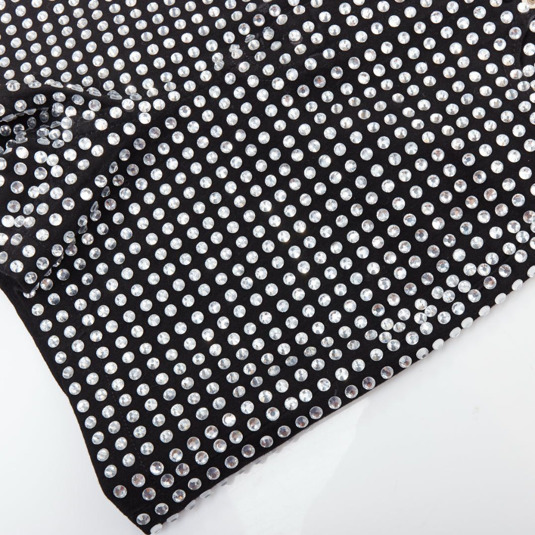 Other LOU LOU COUTURE black clear glass crystal encrusted cotton high waiste shorts XS Size 26" / US 2 / IT 38 - 3 Thumbnail