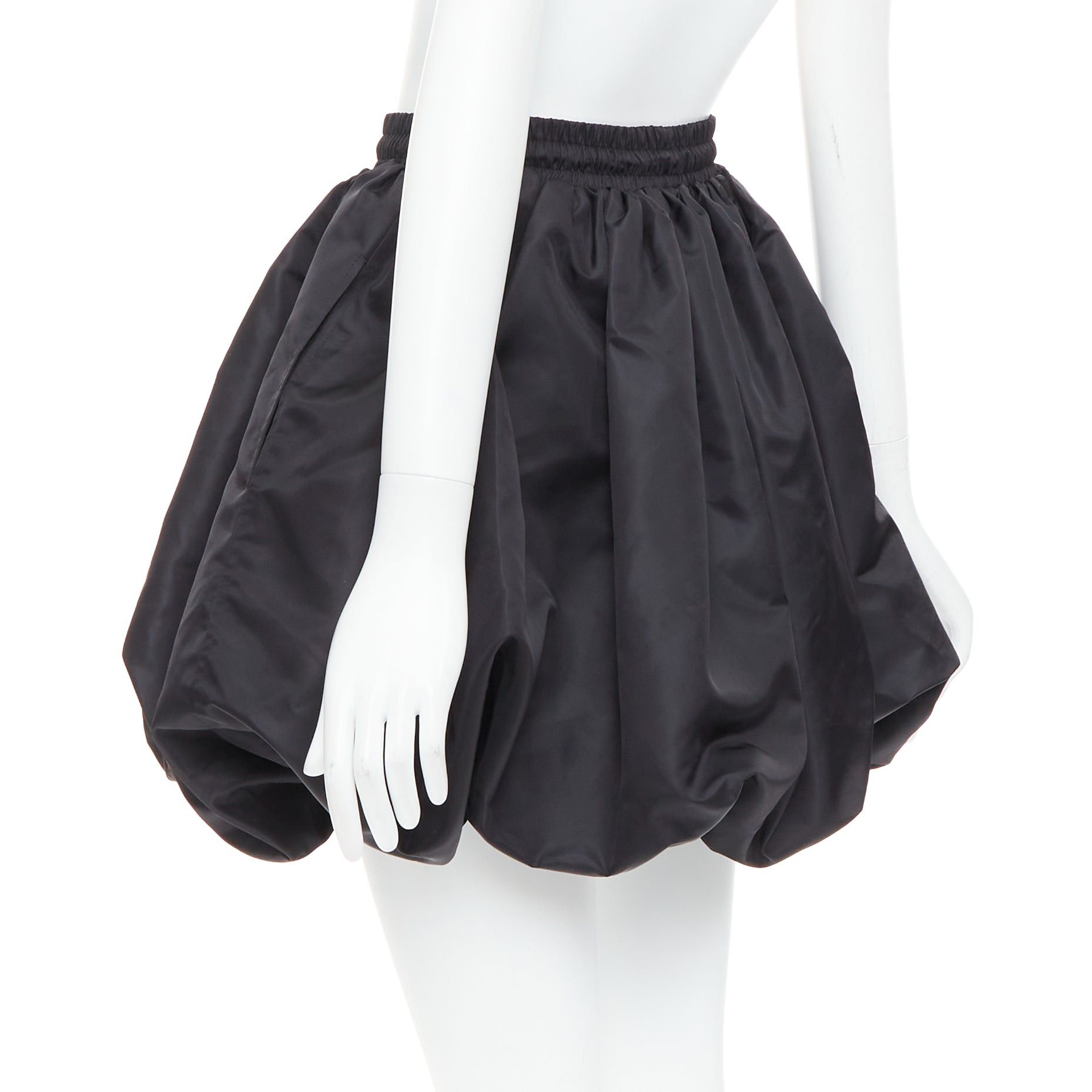 Other DAVID KOMA black nylon bubble silver drawstring puffball skirt UK6 XS Size 26" / US 2 / IT 38 - 5 Thumbnail