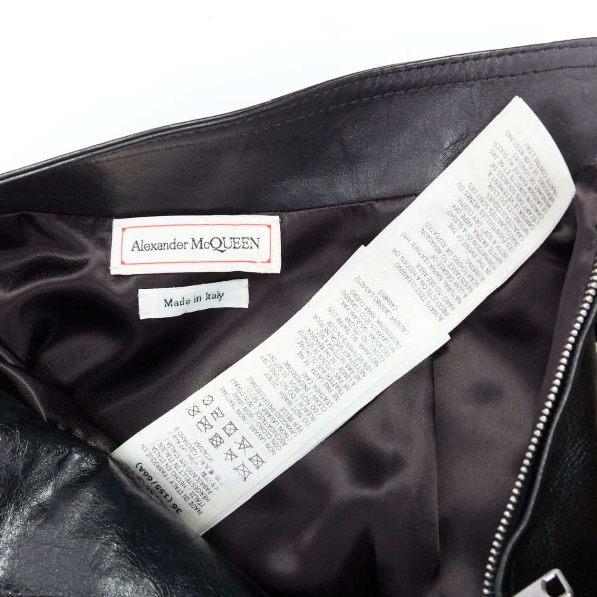 Alexander McQueen ALEXANDER MCQUEEN 2023 Hybrid leather tweed deconstructed biker skirt IT36 XXS Size 25" / US 0 / IT 36 - 9 Thumbnail