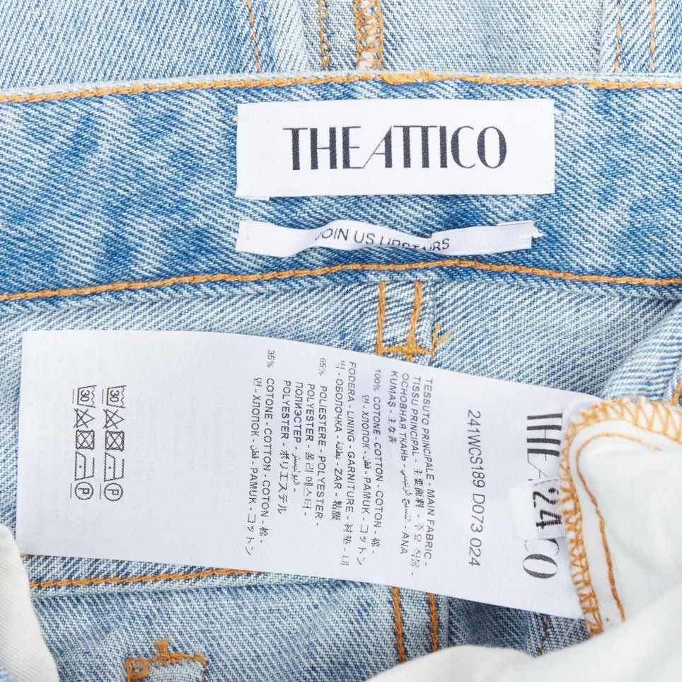 The Attico THE ATTICO blue washed denim multi pocket cargo midi skirt 24" Size 24" / US 00 / IT 34 - 8 Thumbnail