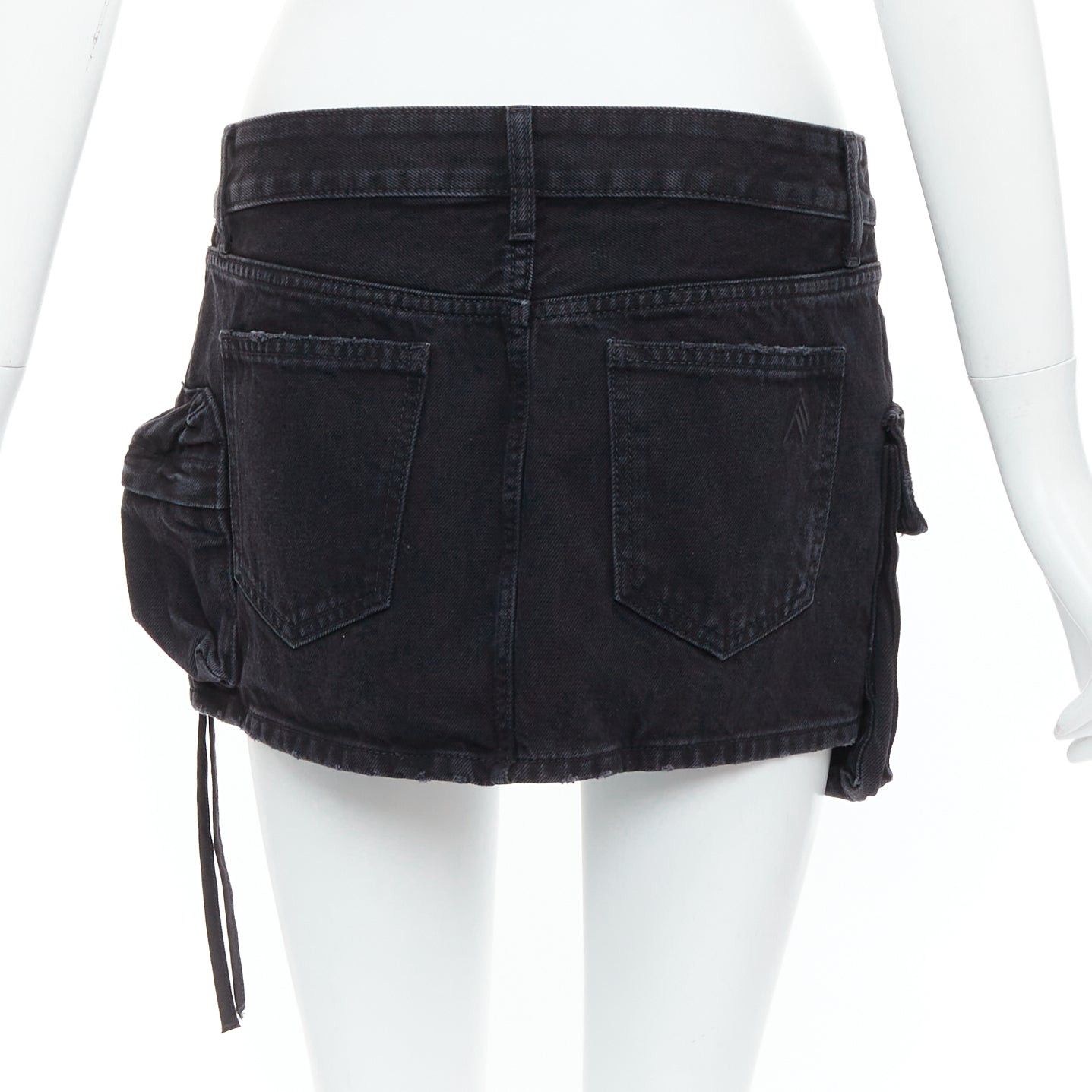 The Attico THE ATTICO Fay black washed denim pocketed cargo mini skirt 26" Size 26" / US 2 / IT 38 - 5 Thumbnail