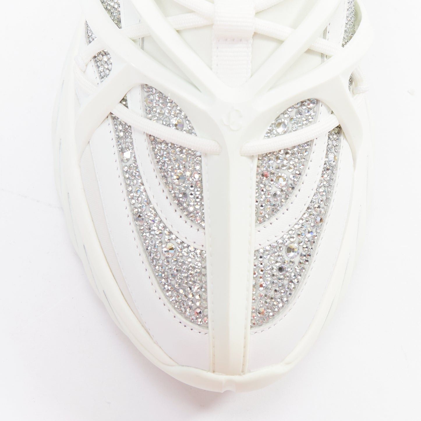 Jimmy Choo JIMMY CHOO 2024 Cosmos white crystal round toe lace up sneakers EU39 Size US 9 / IT 39 - 6 Thumbnail