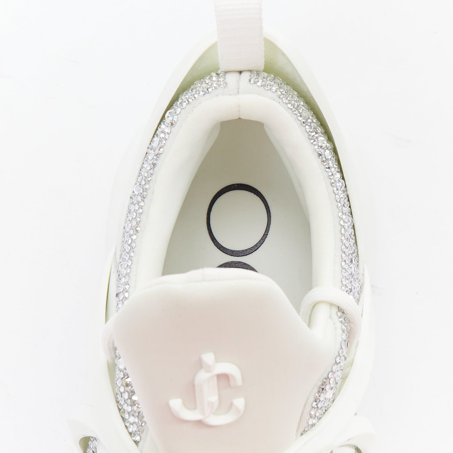 Jimmy Choo JIMMY CHOO 2024 Cosmos white crystal round toe lace up sneakers EU39 Size US 9 / IT 39 - 8 Thumbnail