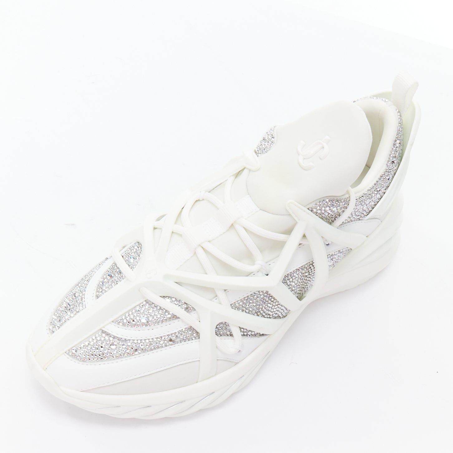 Jimmy Choo JIMMY CHOO 2024 Cosmos white crystal round toe lace up sneakers EU39 Size US 9 / IT 39 - 7 Thumbnail
