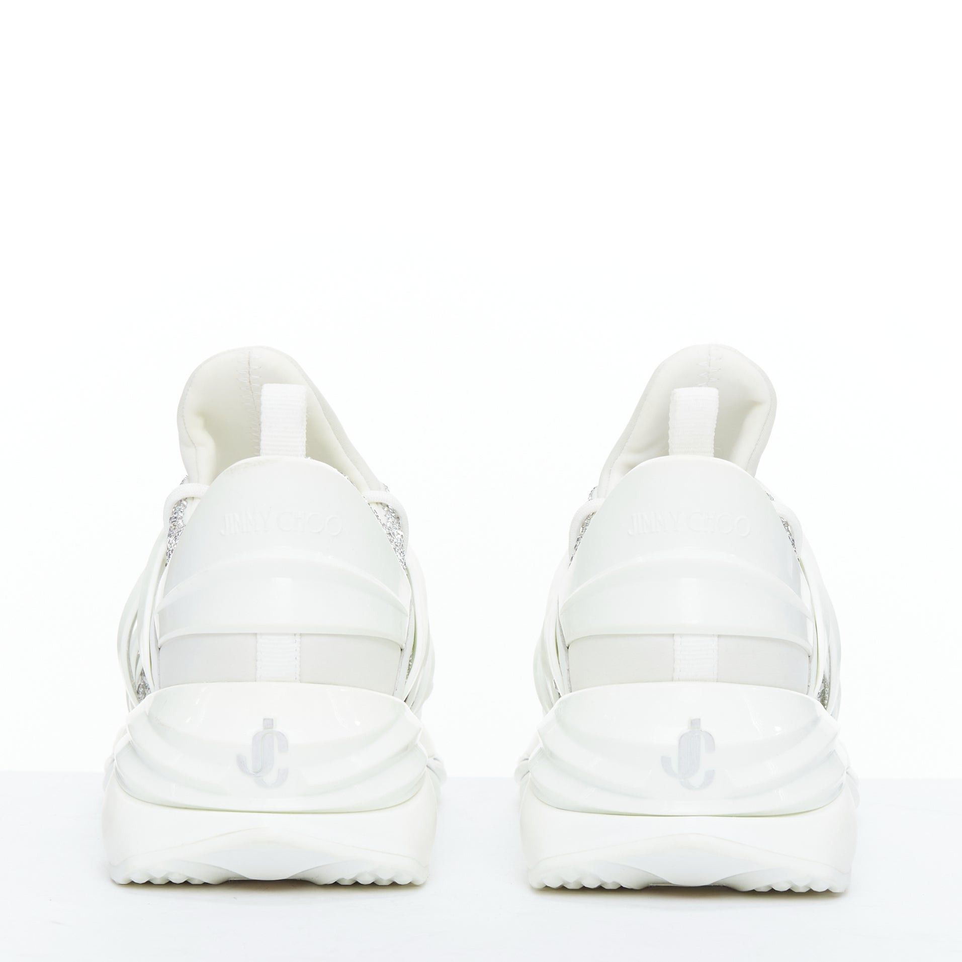 Jimmy Choo JIMMY CHOO 2024 Cosmos white crystal round toe lace up sneakers EU39 Size US 9 / IT 39 - 5 Thumbnail
