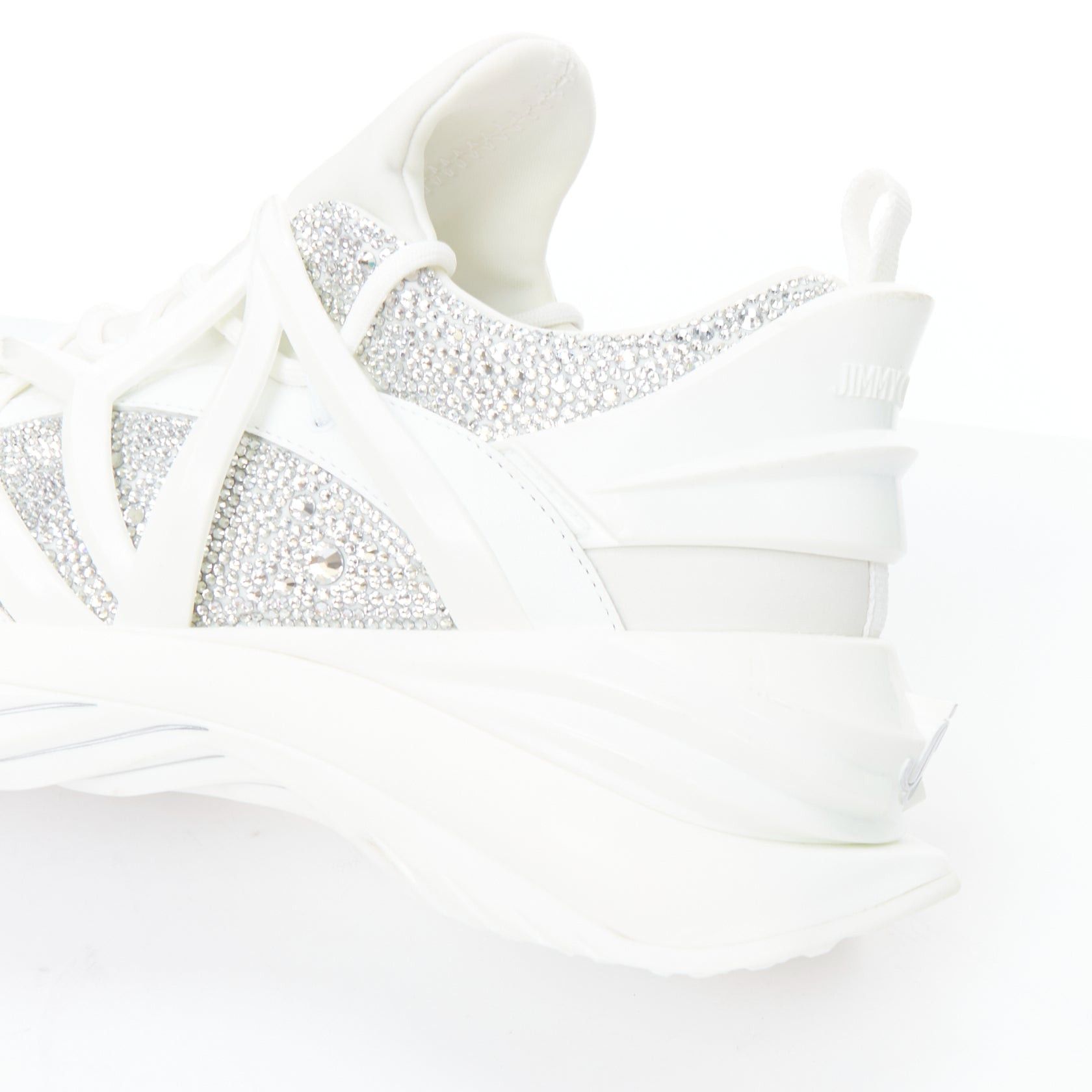 Jimmy Choo JIMMY CHOO 2024 Cosmos white crystal round toe lace up sneakers EU39 Size US 9 / IT 39 - 9 Thumbnail