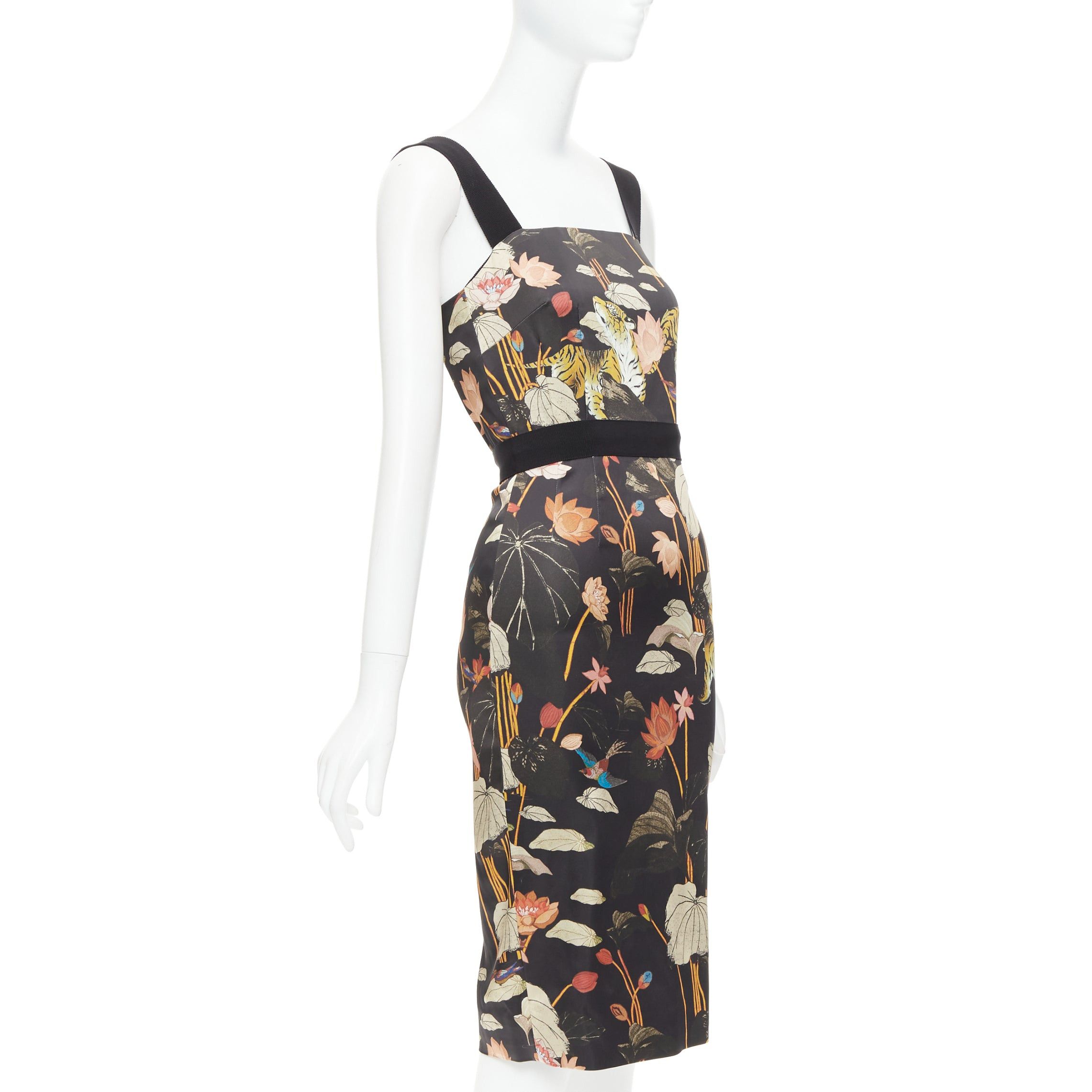 Etro ETRO 2020 black brown water lily tiger print sheath dress IT38 XS Size XS / US 0-2 / IT 36-38 - 3 Thumbnail