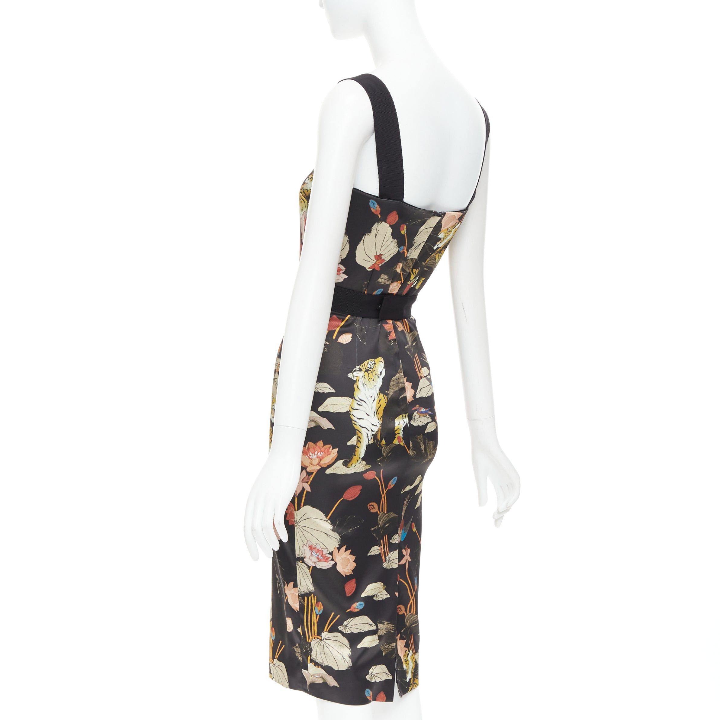 Etro ETRO 2020 black brown water lily tiger print sheath dress IT38 XS Size XS / US 0-2 / IT 36-38 - 6 Thumbnail