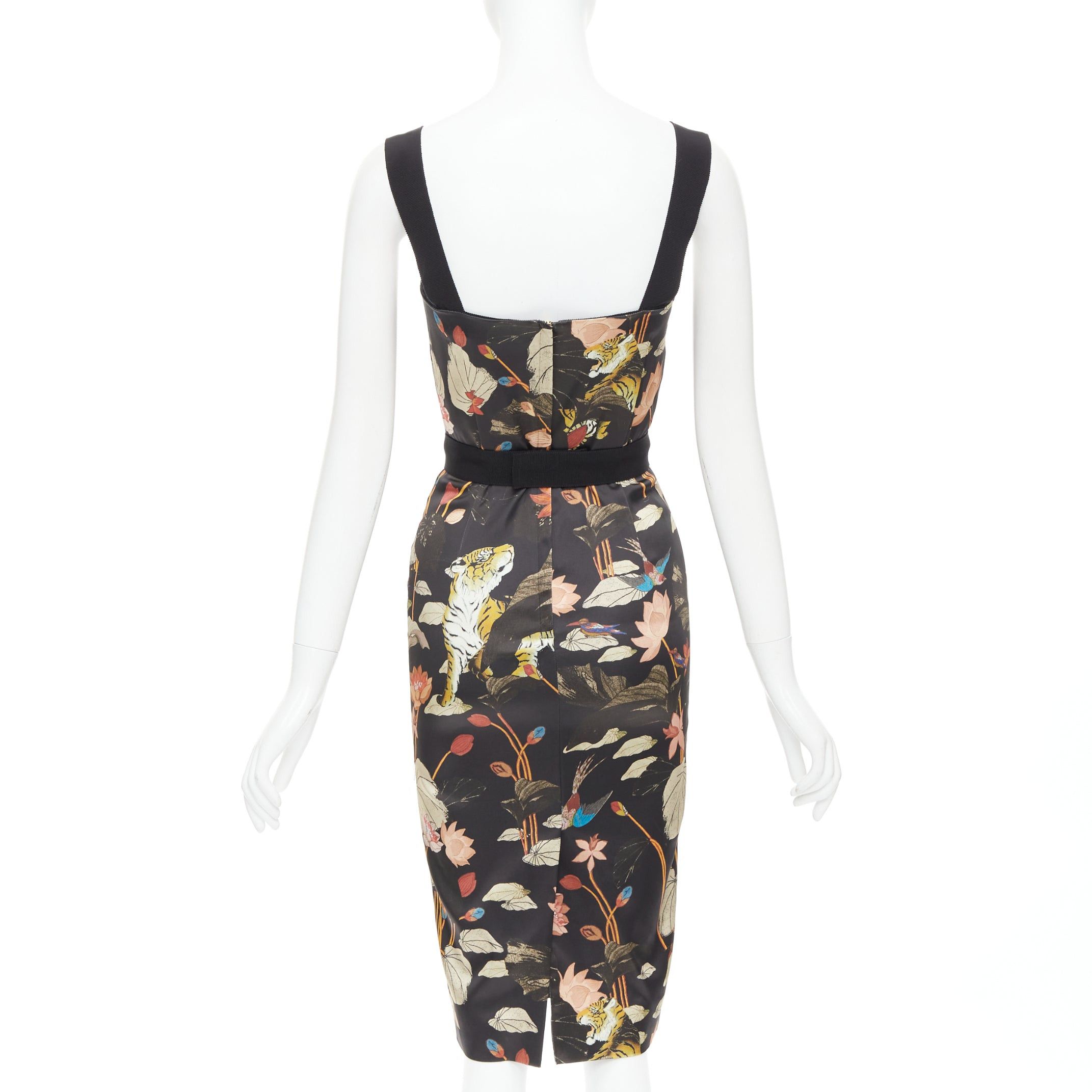 Etro ETRO 2020 black brown water lily tiger print sheath dress IT38 XS Size XS / US 0-2 / IT 36-38 - 5 Thumbnail