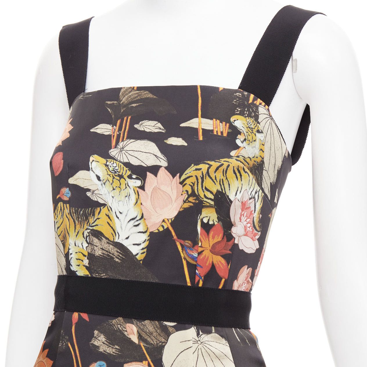 Etro ETRO 2020 black brown water lily tiger print sheath dress IT38 XS Size XS / US 0-2 / IT 36-38 - 2 Thumbnail