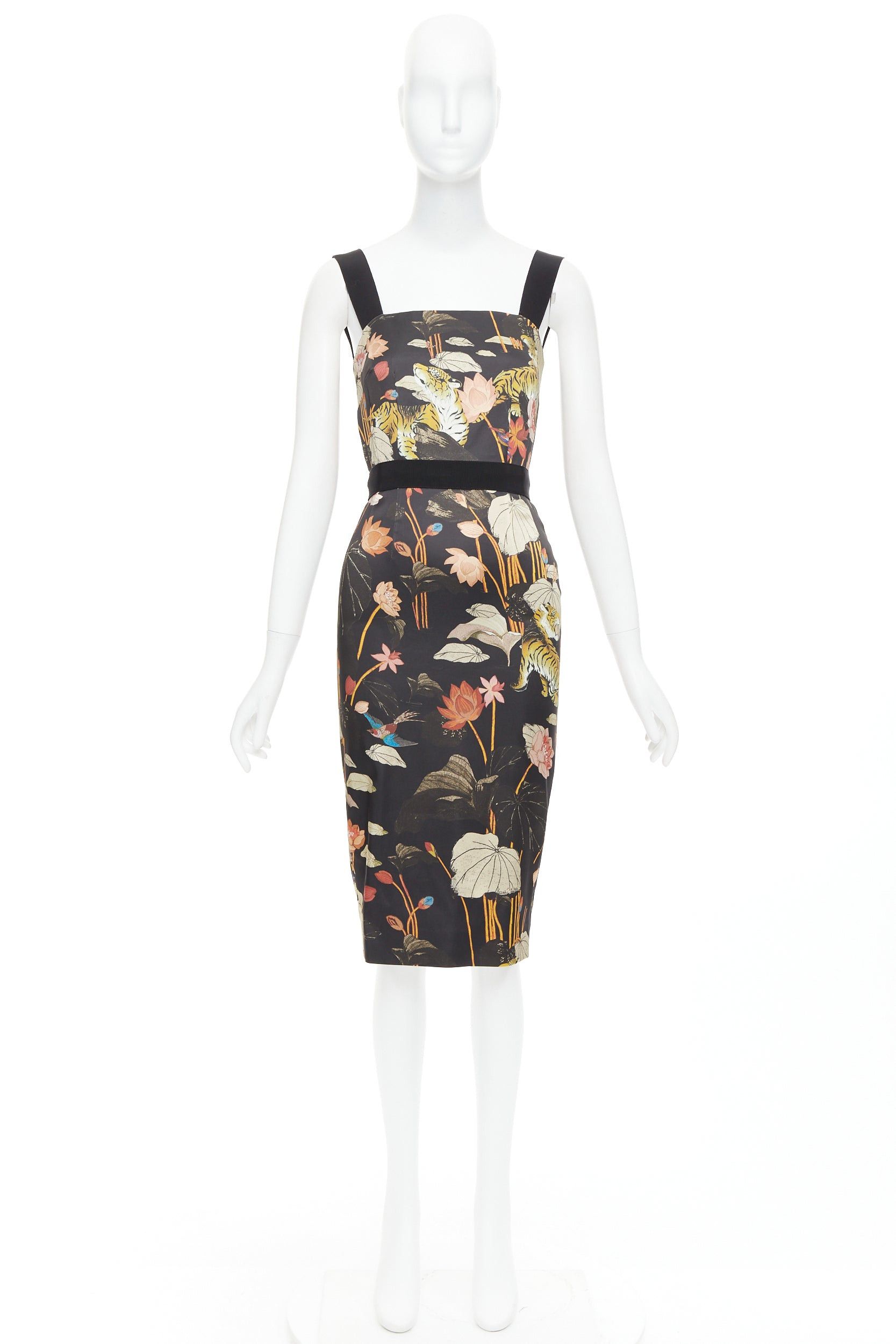 Etro ETRO 2020 black brown water lily tiger print sheath dress IT38 XS Size XS / US 0-2 / IT 36-38 - 9 Thumbnail