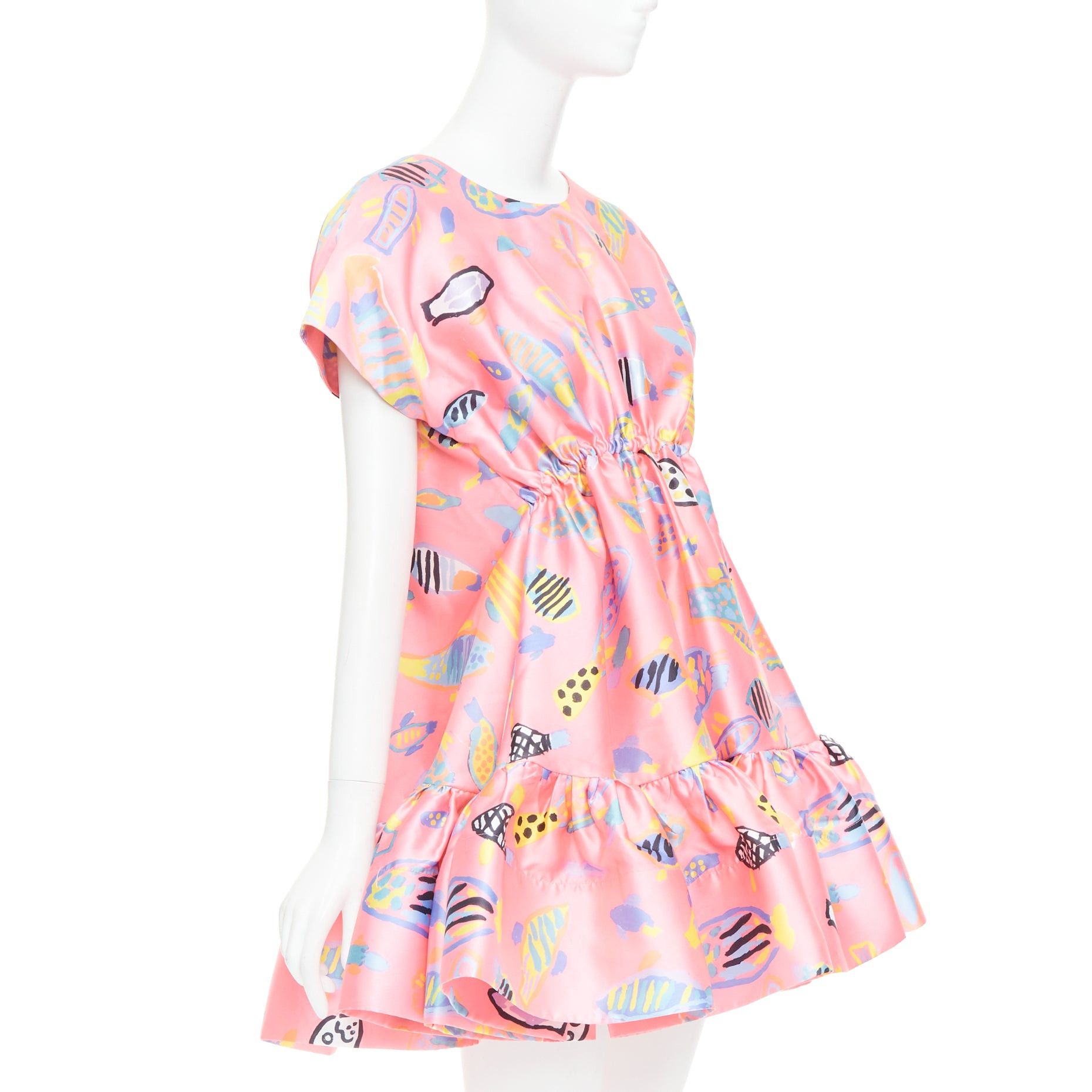 Other ROMANCE WAS BORN Ken Done pink multicolor illustration print babydoll dress S Size S / US 4 / IT 40 - 3 Thumbnail