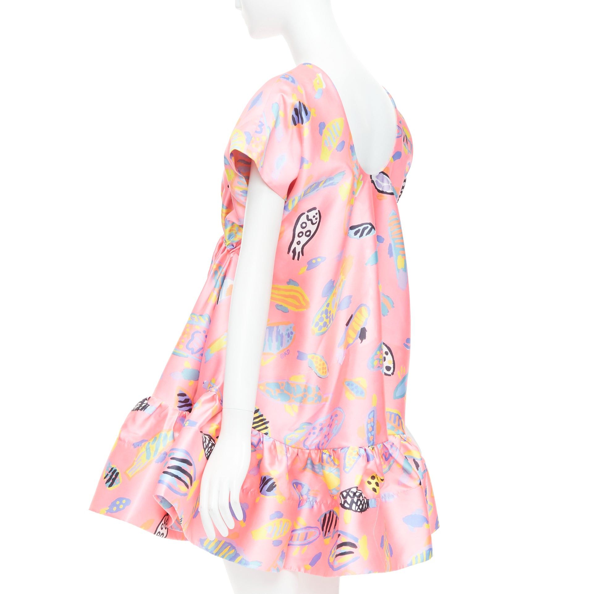 Other ROMANCE WAS BORN Ken Done pink multicolor illustration print babydoll dress S Size S / US 4 / IT 40 - 6 Thumbnail