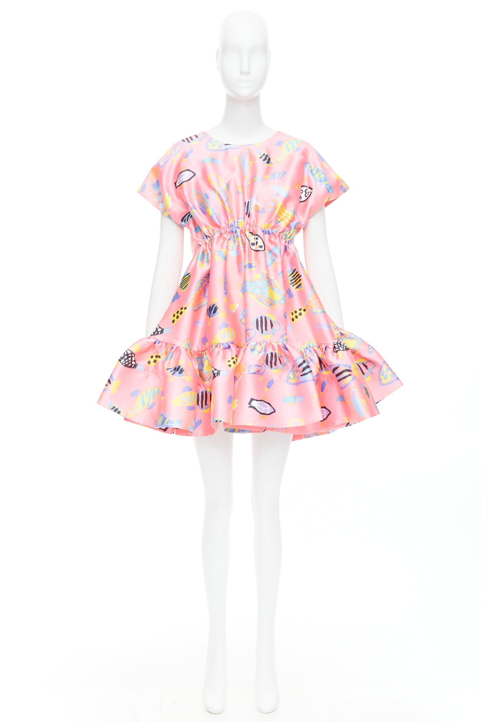 Other ROMANCE WAS BORN Ken Done pink multicolor illustration print babydoll dress S Size S / US 4 / IT 40 - 9 Thumbnail