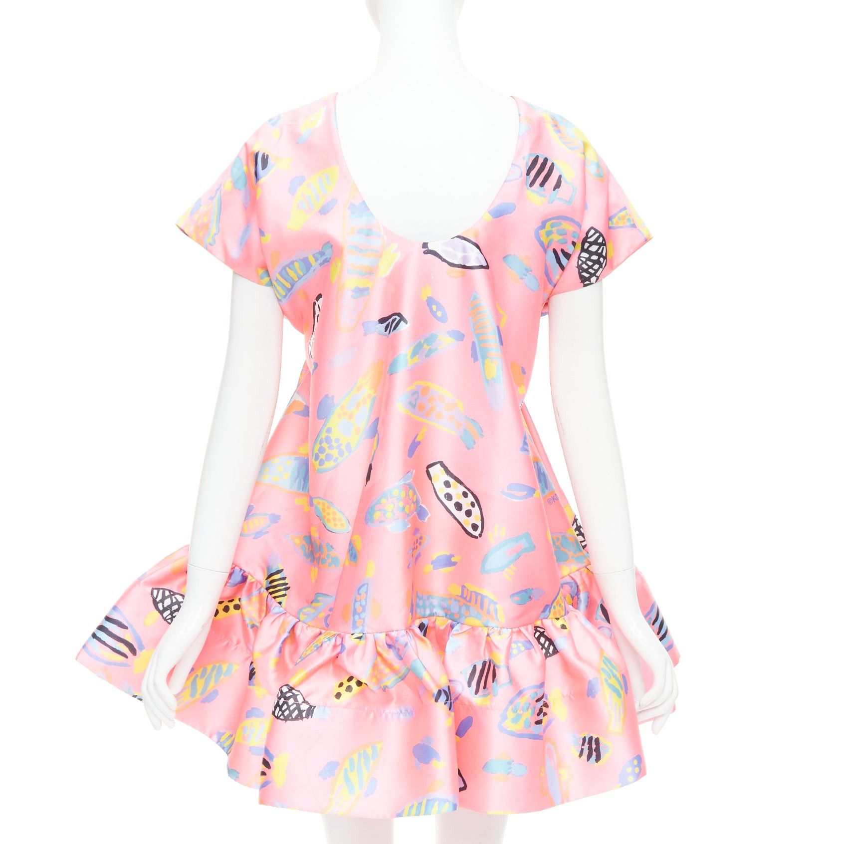 Other ROMANCE WAS BORN Ken Done pink multicolor illustration print babydoll dress S Size S / US 4 / IT 40 - 5 Thumbnail