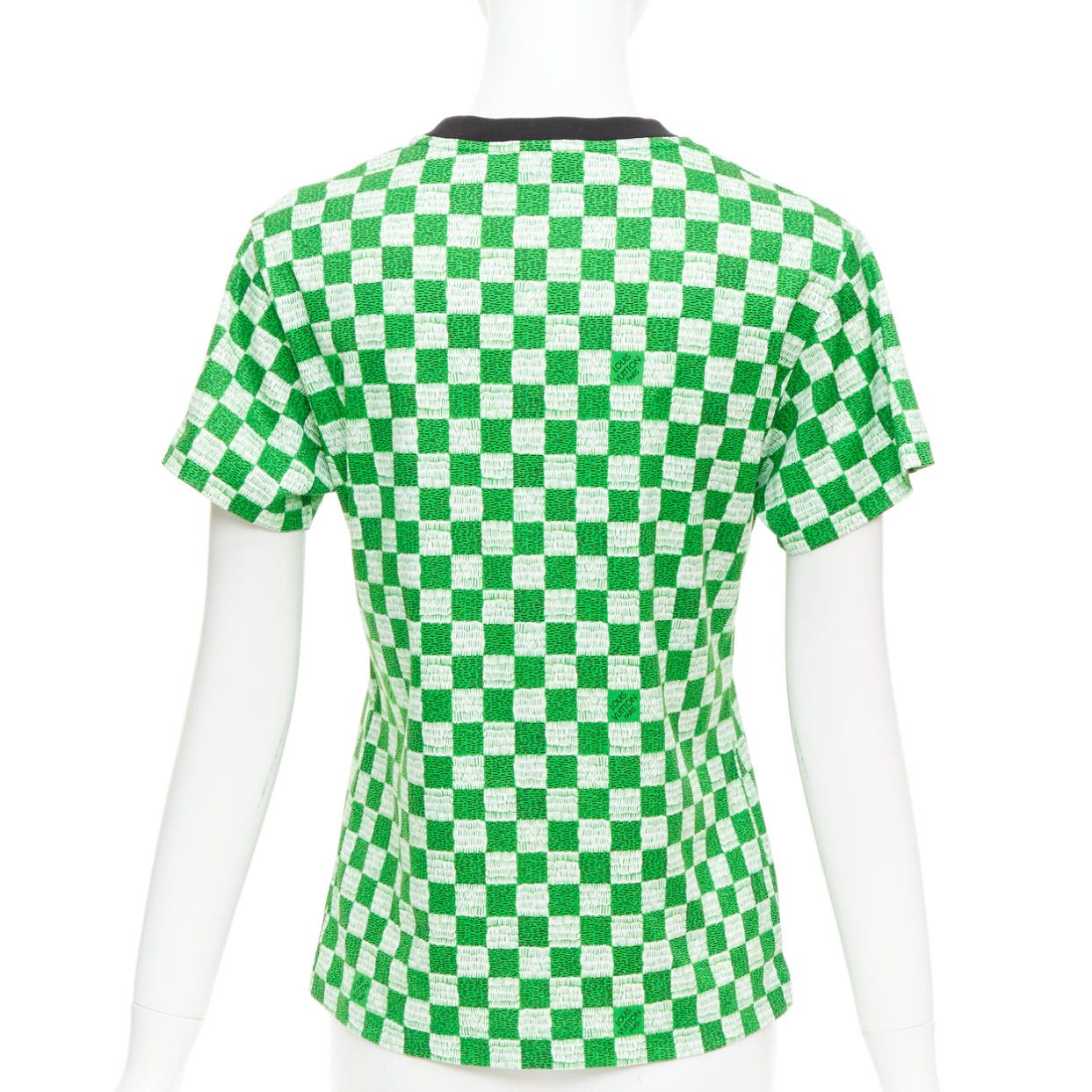 Louis Vuitton LOUIS VUITTON Damier green white cotton LV print chain detail tshirt XS Size S / US 4 / IT 40 - 5 Thumbnail