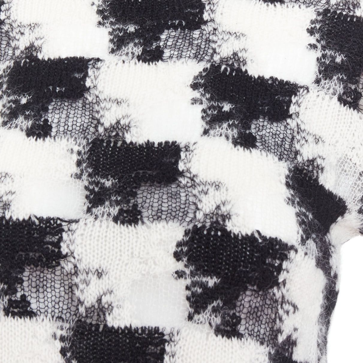 Dior DIOR ChecknDior black white cashmere check sheer turtleneck sweater FR34 XS Size XS / US 0-2 / IT 36-38 - 7 Thumbnail
