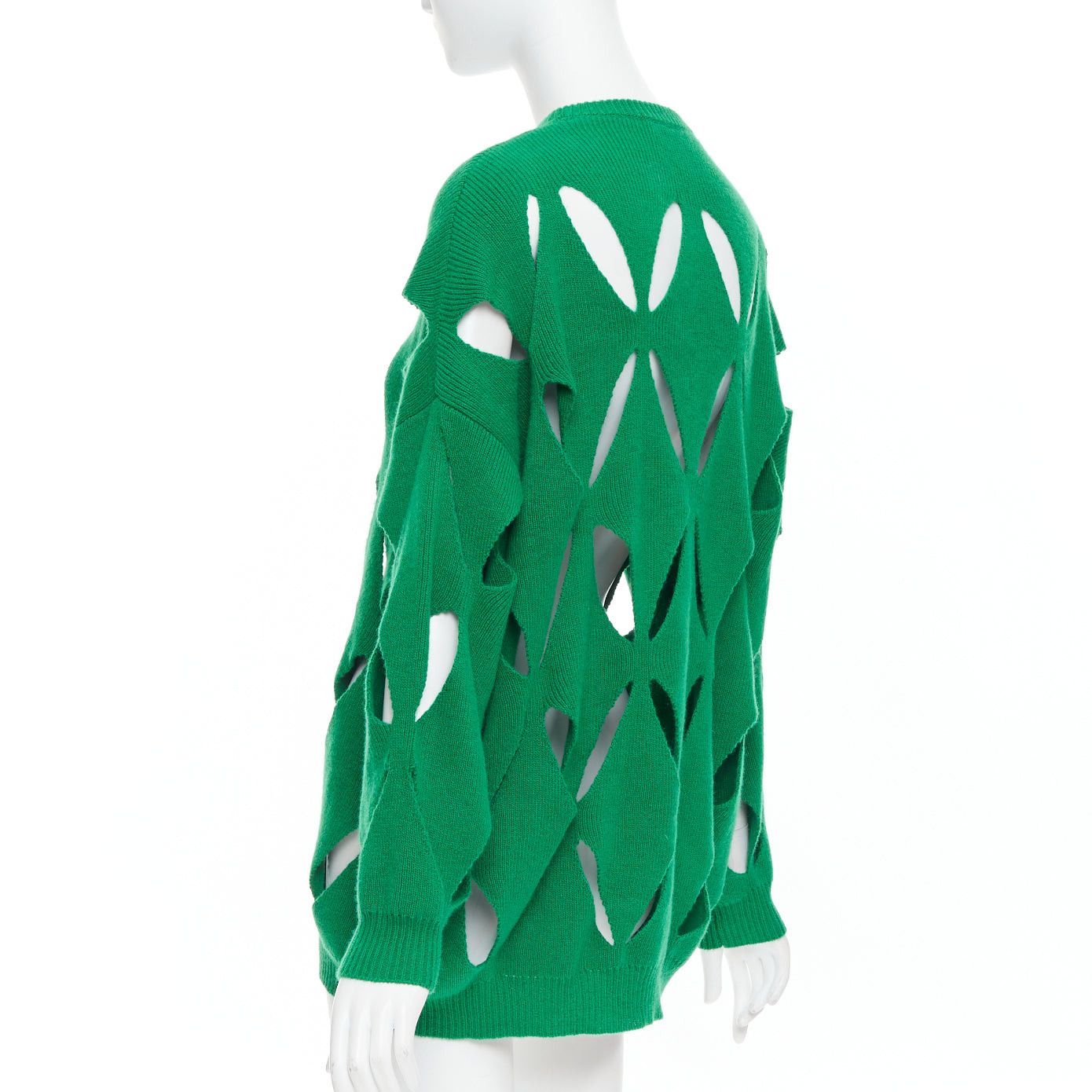 Valentino VALENTINO 2022 Pier Paolo Piccioli green virgin wool cut out sweater XXS Size XS / US 0-2 / IT 36-38 - 6 Thumbnail