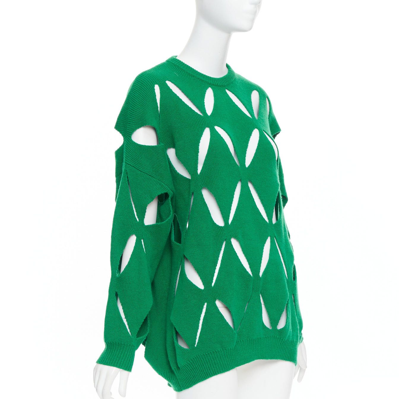 Valentino VALENTINO 2022 Pier Paolo Piccioli green virgin wool cut out sweater XXS Size XS / US 0-2 / IT 36-38 - 3 Thumbnail