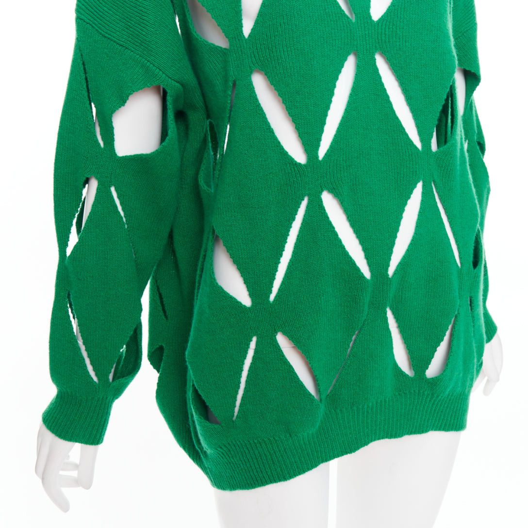 Valentino VALENTINO 2022 Pier Paolo Piccioli green virgin wool cut out sweater XXS Size XS / US 0-2 / IT 36-38 - 7 Thumbnail