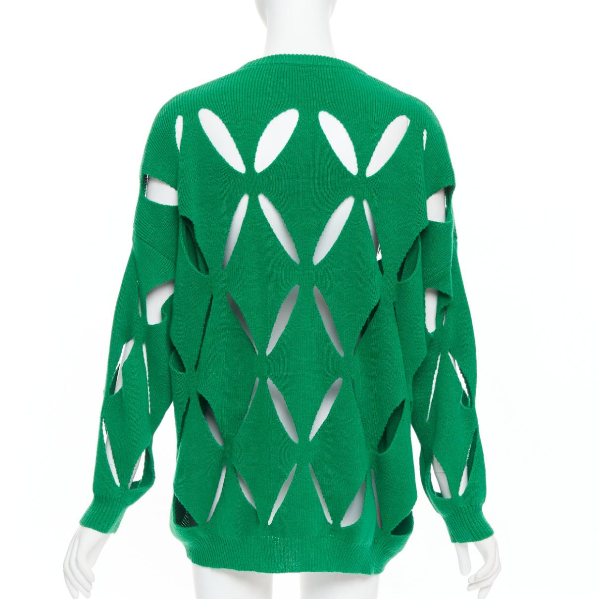Valentino VALENTINO 2022 Pier Paolo Piccioli green virgin wool cut out sweater XXS Size XS / US 0-2 / IT 36-38 - 5 Thumbnail