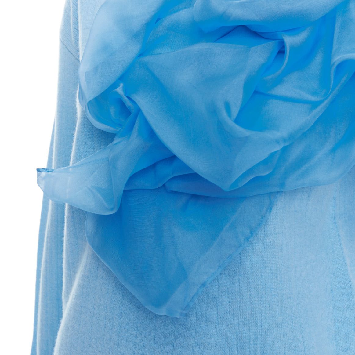 Sies Marjan SIES MARJAN Awa b/lue cashmere wool organza rosette ruffle sweater XS Size S / US 4 / IT 40 - 2 Thumbnail