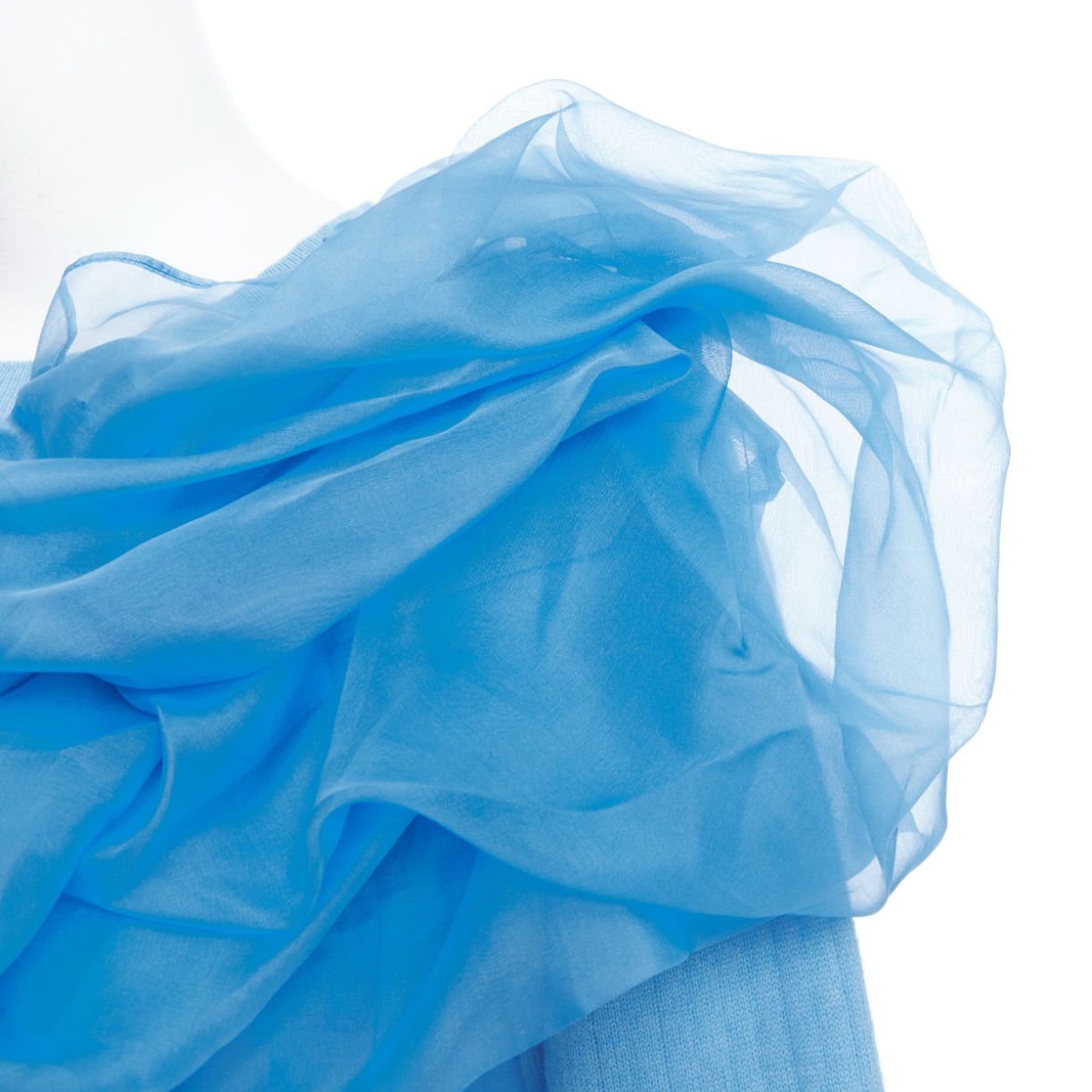 Sies Marjan SIES MARJAN Awa b/lue cashmere wool organza rosette ruffle sweater XS Size S / US 4 / IT 40 - 7 Thumbnail