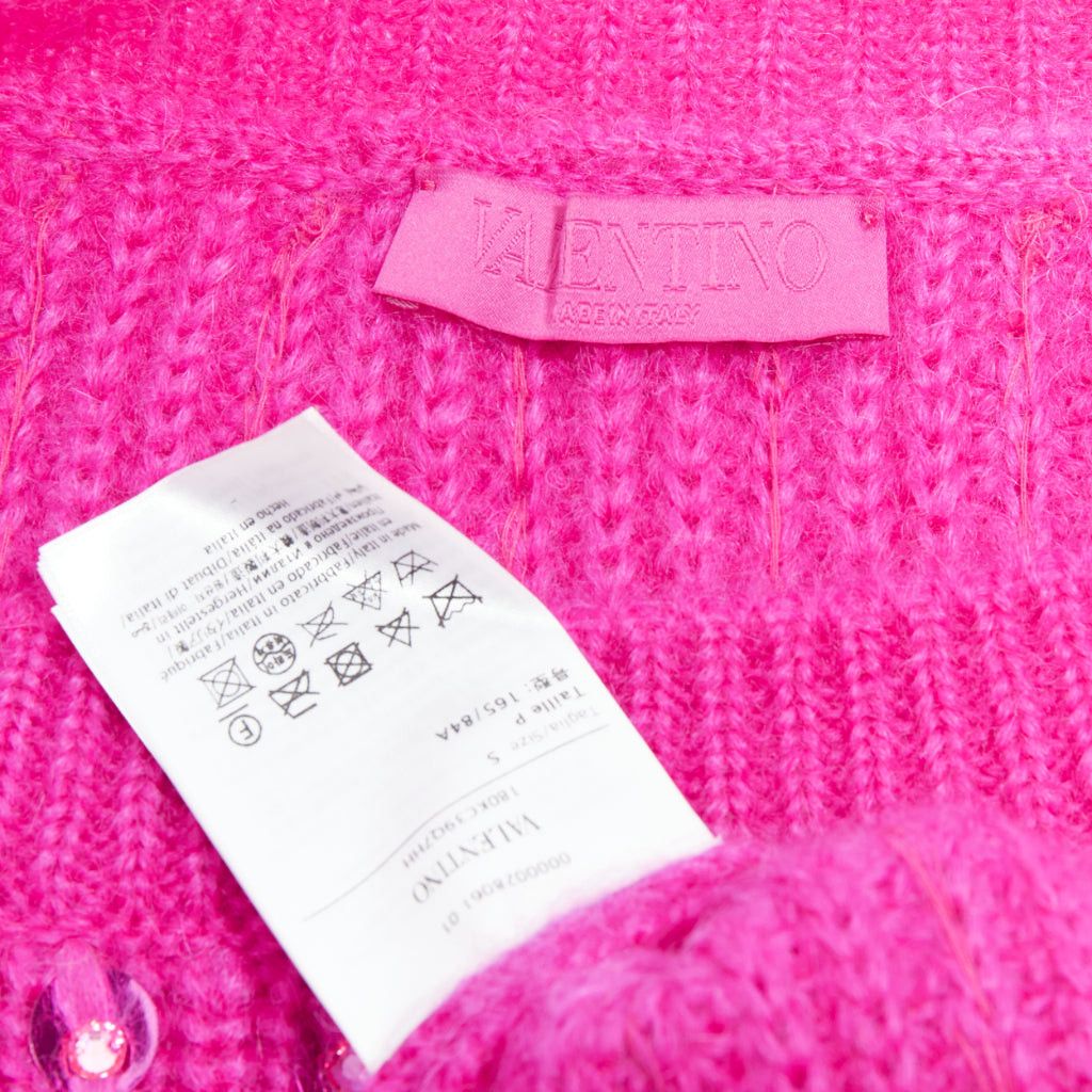 Valentino VALENTINO 2022 Pier Paolo Piccioli hot pink mohair blend jewel sweater S Size S / US 4 / IT 40 - 8 Thumbnail