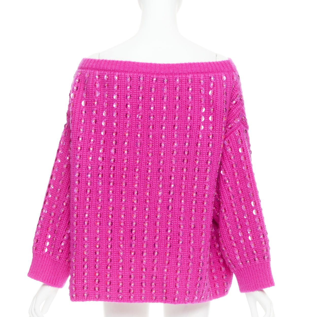 Valentino VALENTINO 2022 Pier Paolo Piccioli hot pink mohair blend jewel sweater S Size S / US 4 / IT 40 - 5 Thumbnail