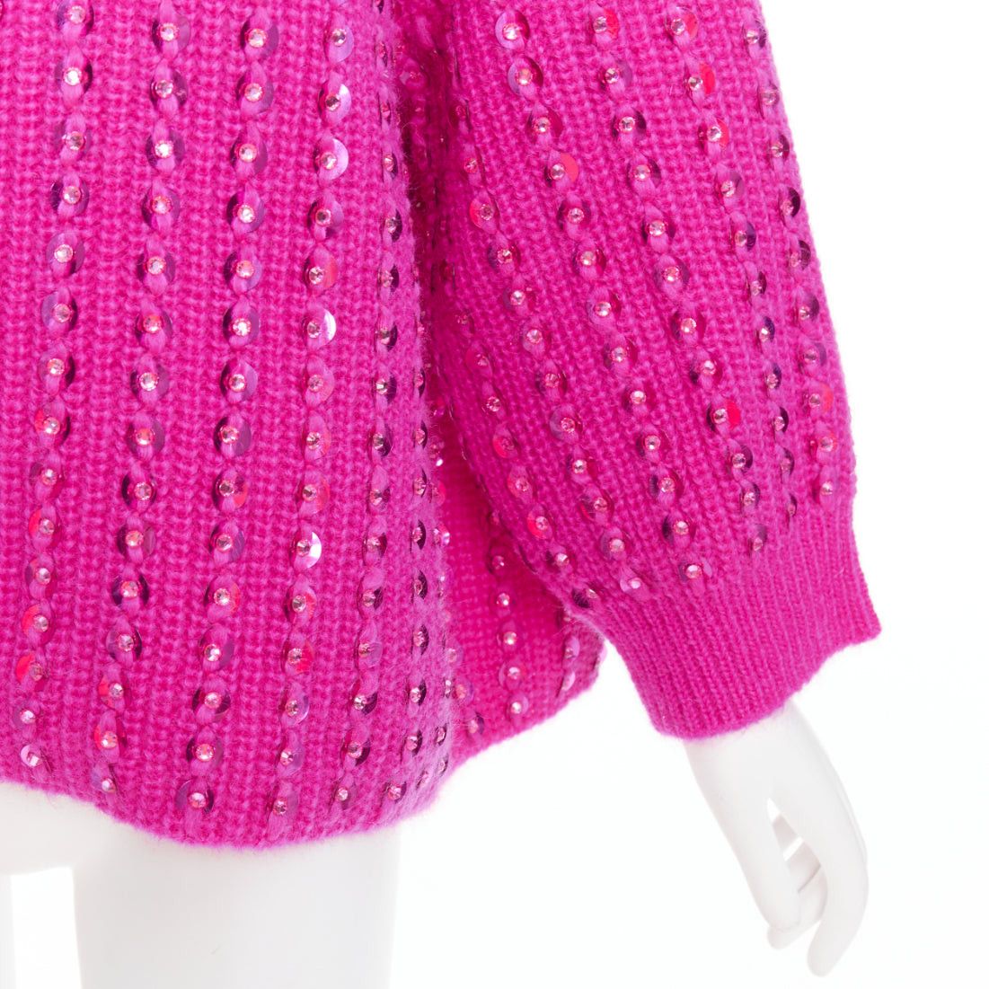 Valentino VALENTINO 2022 Pier Paolo Piccioli hot pink mohair blend jewel sweater S Size S / US 4 / IT 40 - 7 Thumbnail