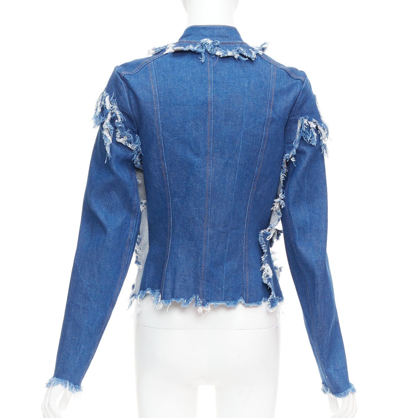 Other LADO BAKUCHAVA blue distressed shredded denim tie front jacket XS Size S / US 4 / IT 40 - 5 Thumbnail