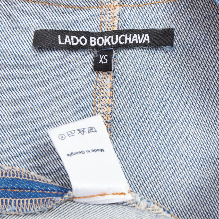 Other LADO BAKUCHAVA blue distressed shredded denim tie front jacket XS Size S / US 4 / IT 40 - 8 Thumbnail