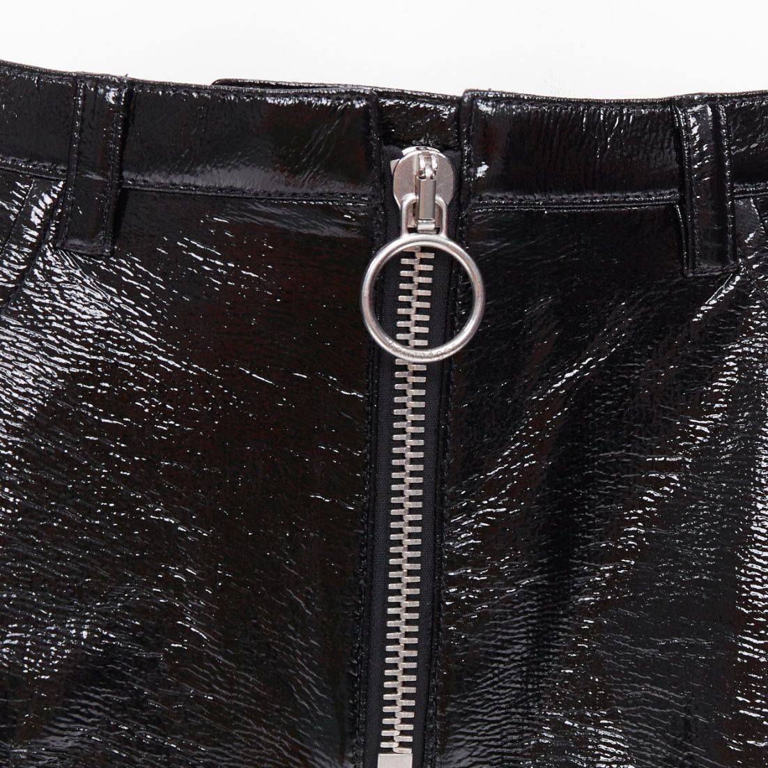 Courreges COURREGES black high shine vinyl leg harness cut out boy shorts FR38 M Size 26" / US 2 / IT 38 - 2 Thumbnail