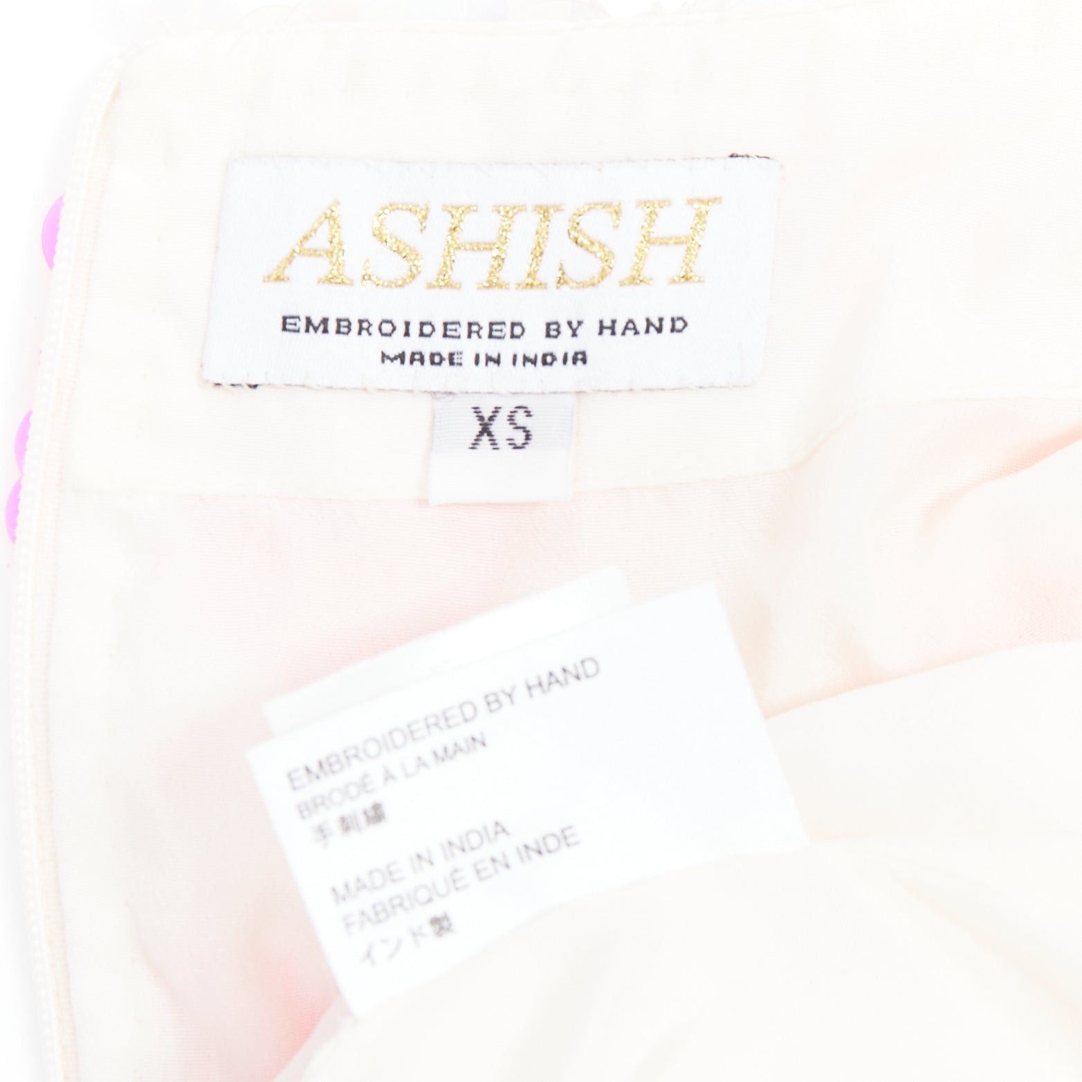 ASHISH ASHISH white neon hot pink chevron paillettes sequin mini skirt XS Size 26" / US 2 / IT 38 - 8 Thumbnail