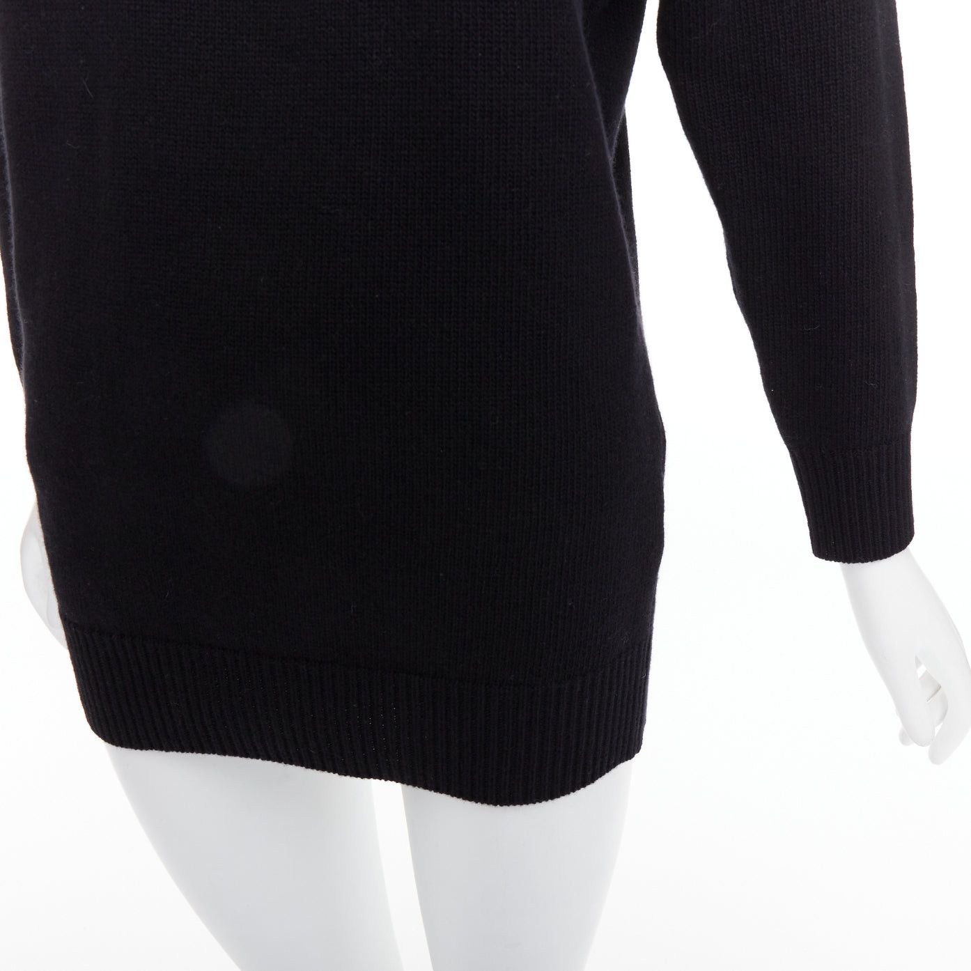 Valentino VALENTINO 2023 black 100% virgin wool collar cold shoulder sweater XS Size S / US 4 / IT 40 - 7 Thumbnail