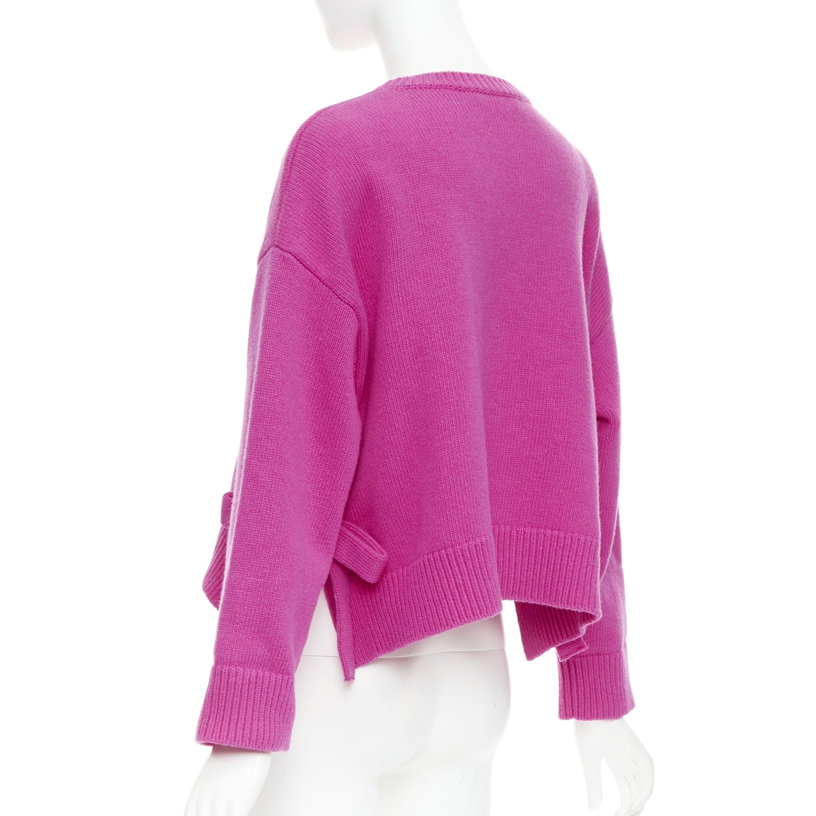 Valentino VALENTINO 2022 Pier Paolo Piccioli pink bow virgin wool boxy sweater XS Size S / US 4 / IT 40 - 6 Thumbnail