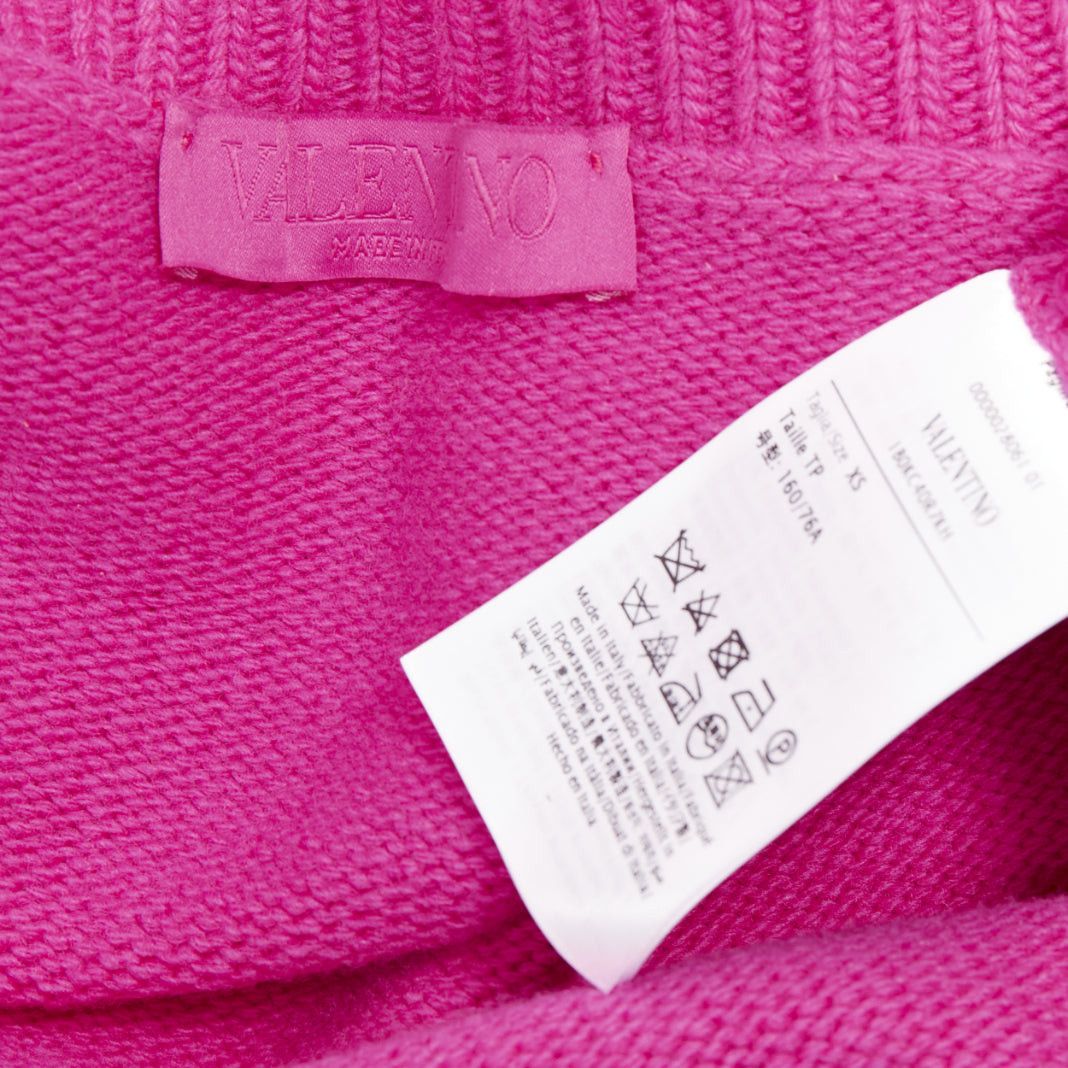 Valentino VALENTINO 2022 Pier Paolo Piccioli pink bow virgin wool boxy sweater XS Size S / US 4 / IT 40 - 8 Thumbnail