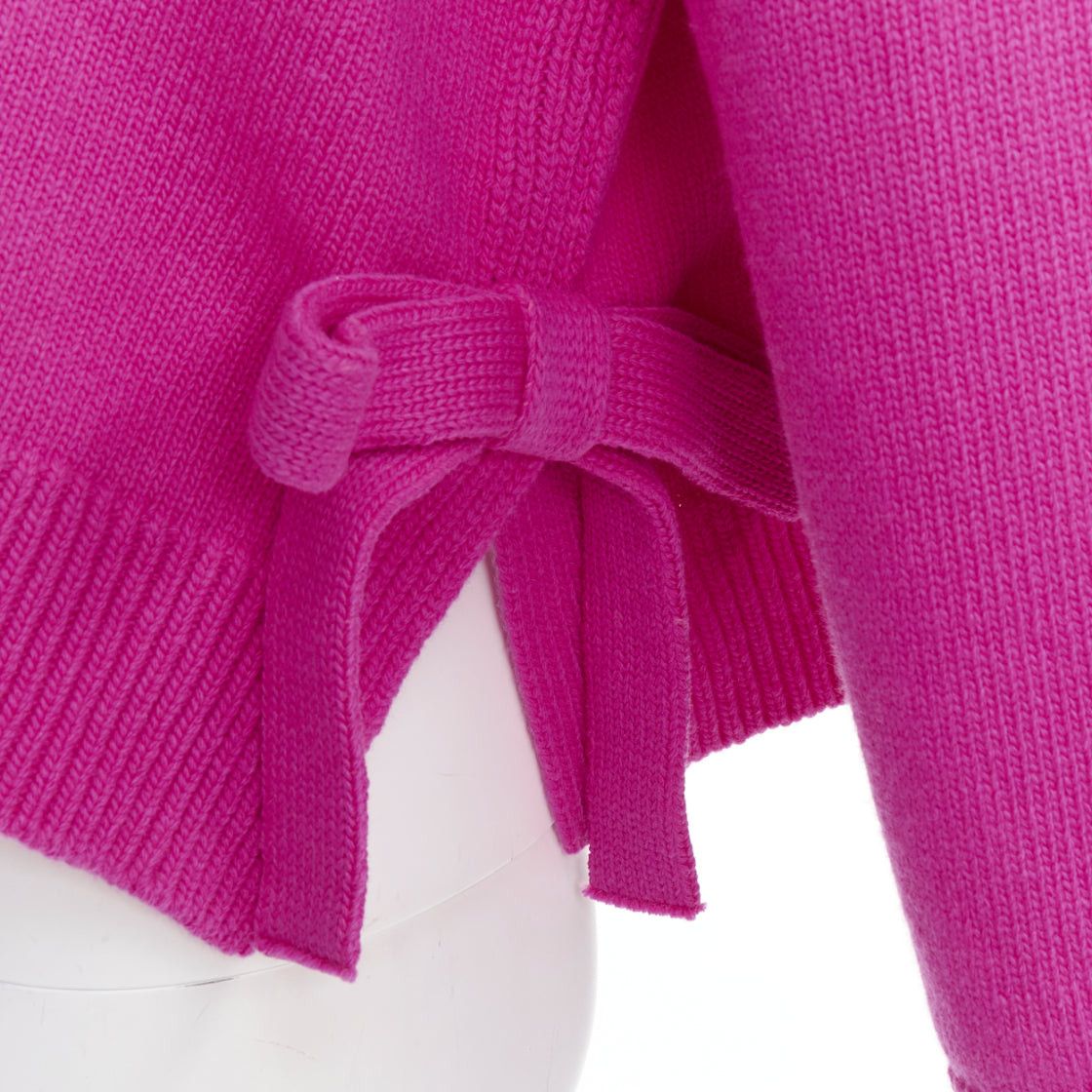 Valentino VALENTINO 2022 Pier Paolo Piccioli pink bow virgin wool boxy sweater XS Size S / US 4 / IT 40 - 2 Thumbnail