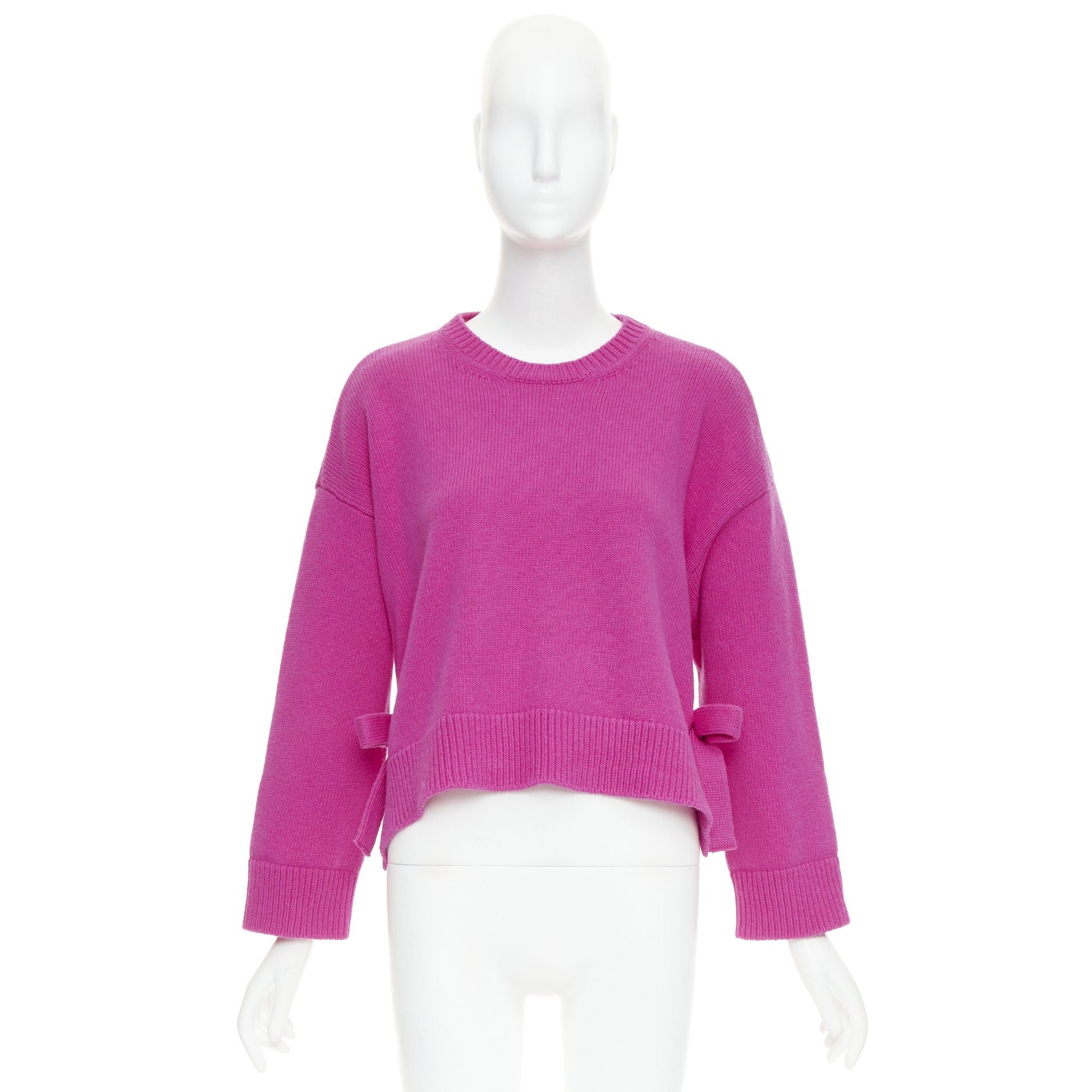 Valentino VALENTINO 2022 Pier Paolo Piccioli pink bow virgin wool boxy sweater XS Size S / US 4 / IT 40 - 9 Thumbnail