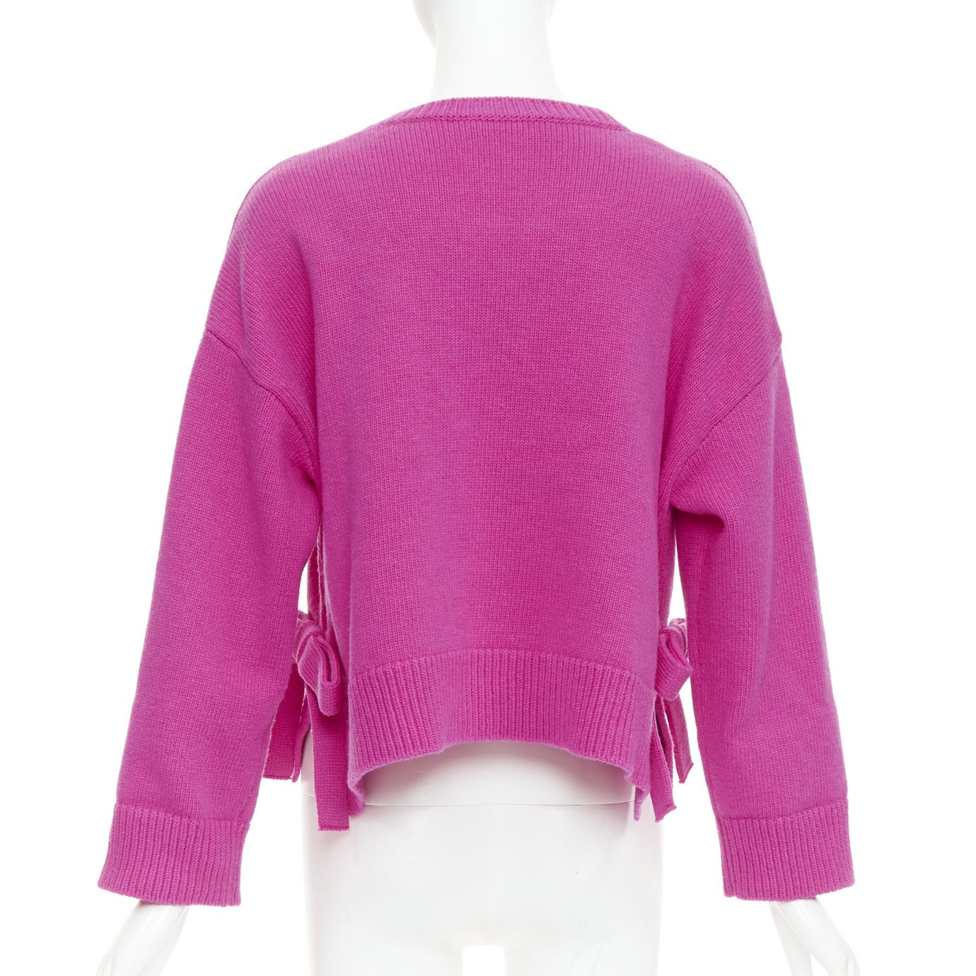 Valentino VALENTINO 2022 Pier Paolo Piccioli pink bow virgin wool boxy sweater XS Size S / US 4 / IT 40 - 5 Thumbnail